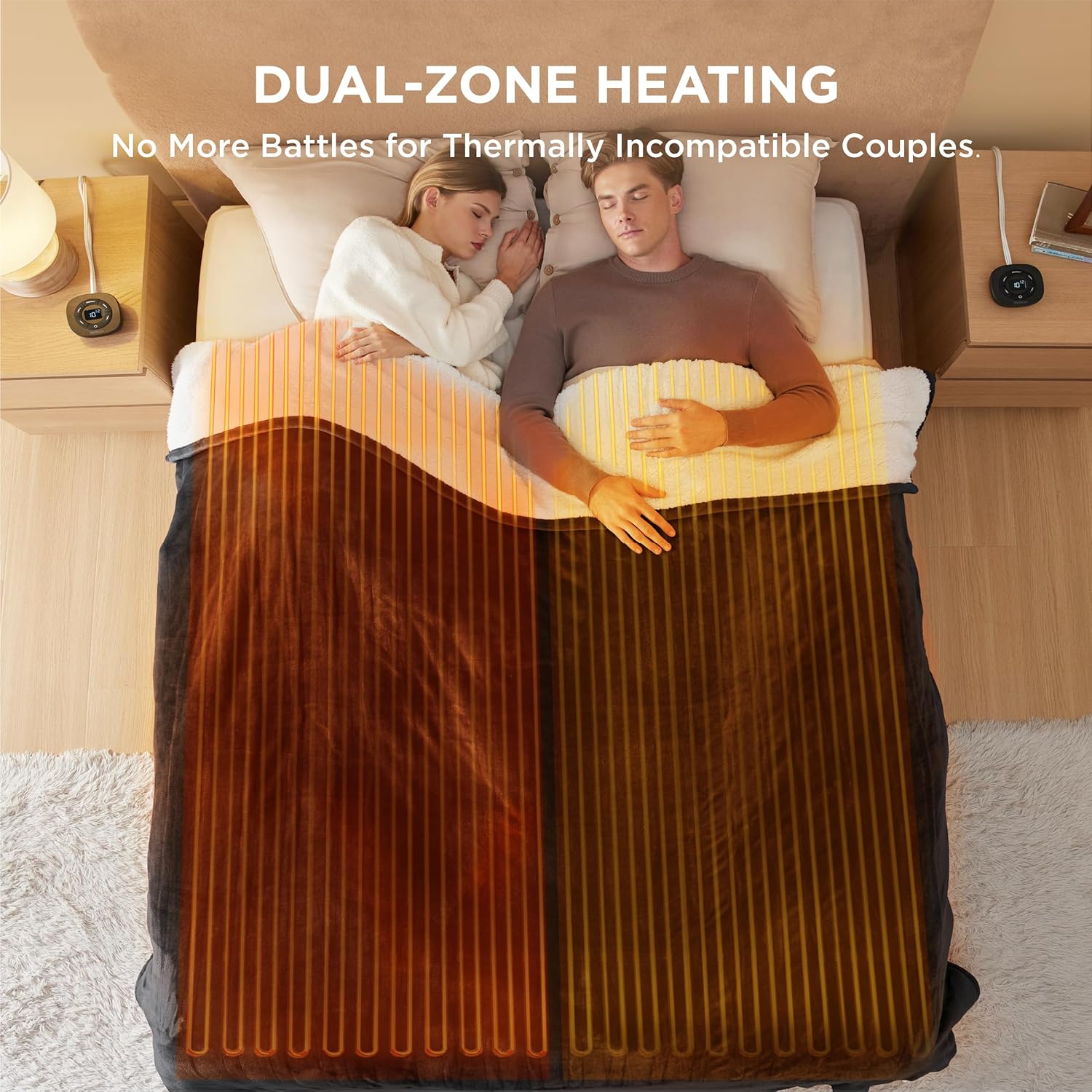 Bedsure Heated Blanket Electric Throw - Soft Flannel Electric Blanket, Heating Blanket with 4 Time Settings & 6 Heat Settings, Warm Blanket Gift for Grandma (50x60 inches, Grey)