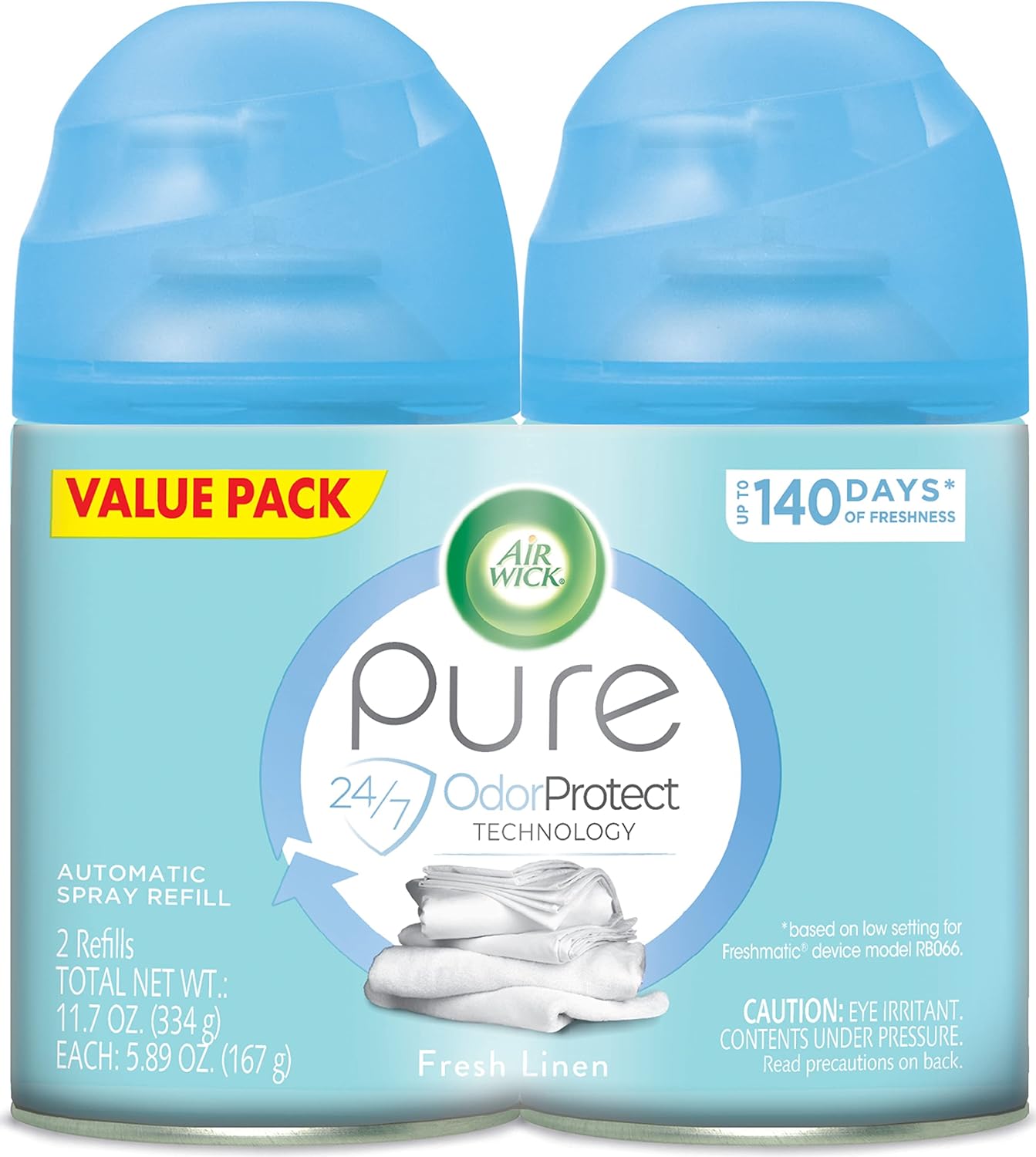 Air Wick Automatic Air Freshener Spray Refill, 2ct, Fresh Waters, Odor Neutralization, Essential Oils