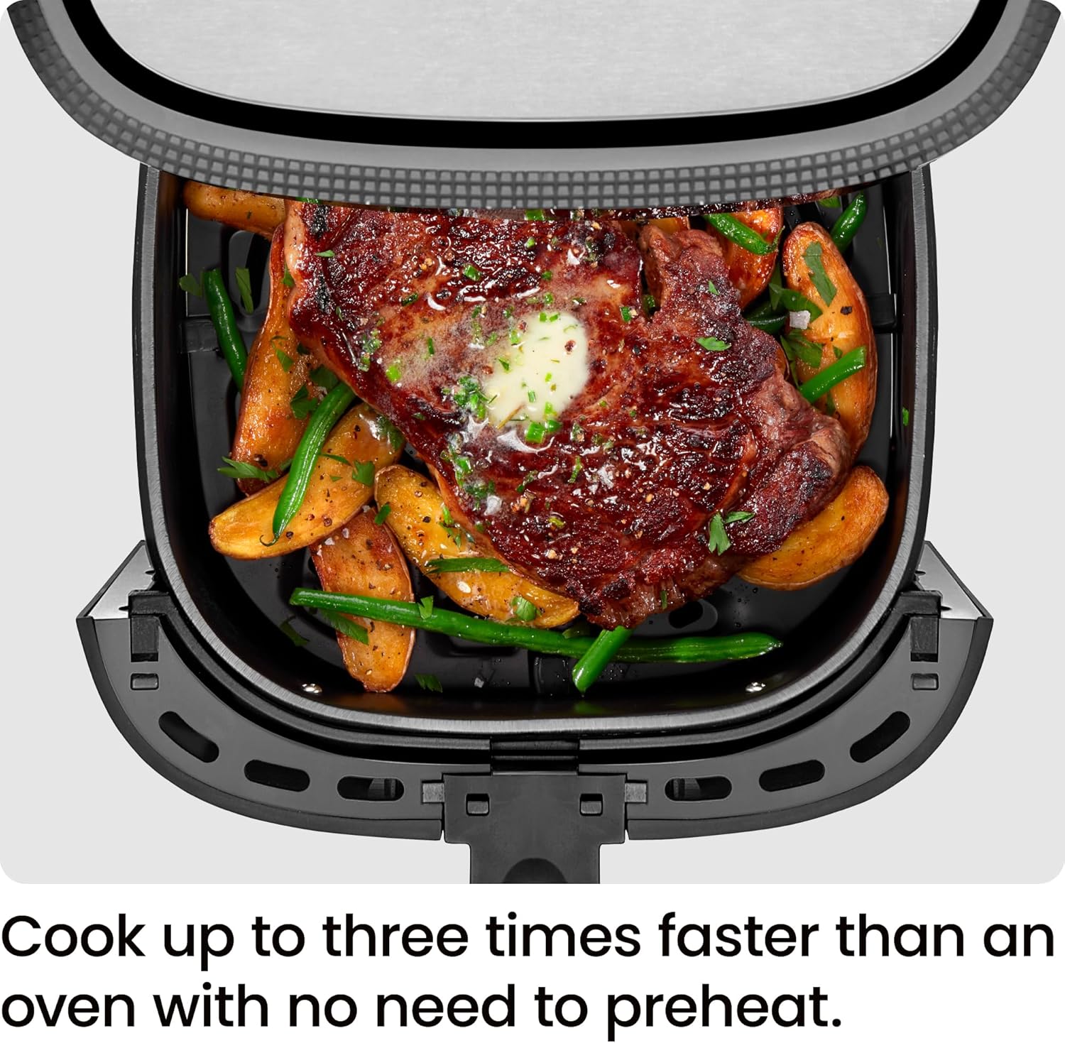 Chefman TurboFry® Touch Air Fryer, XL 8-Qt Family Size, One-Touch Digital Control Presets, French Fries, Chicken, Meat, Fish, Nonstick Dishwasher-Safe Parts, Automatic Shutoff, Stainless Steel