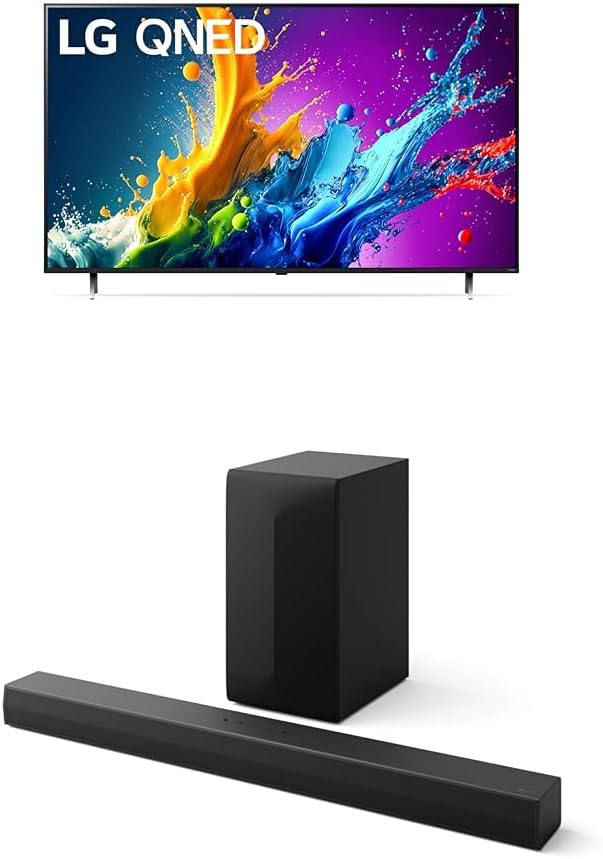 LG 86-Inch Class QNED80T Series LED Smart TV 4K Processor Flat Screen with Magic Remote AI-Powered with Alexa Built-in (86QNED80TUC, 2024)