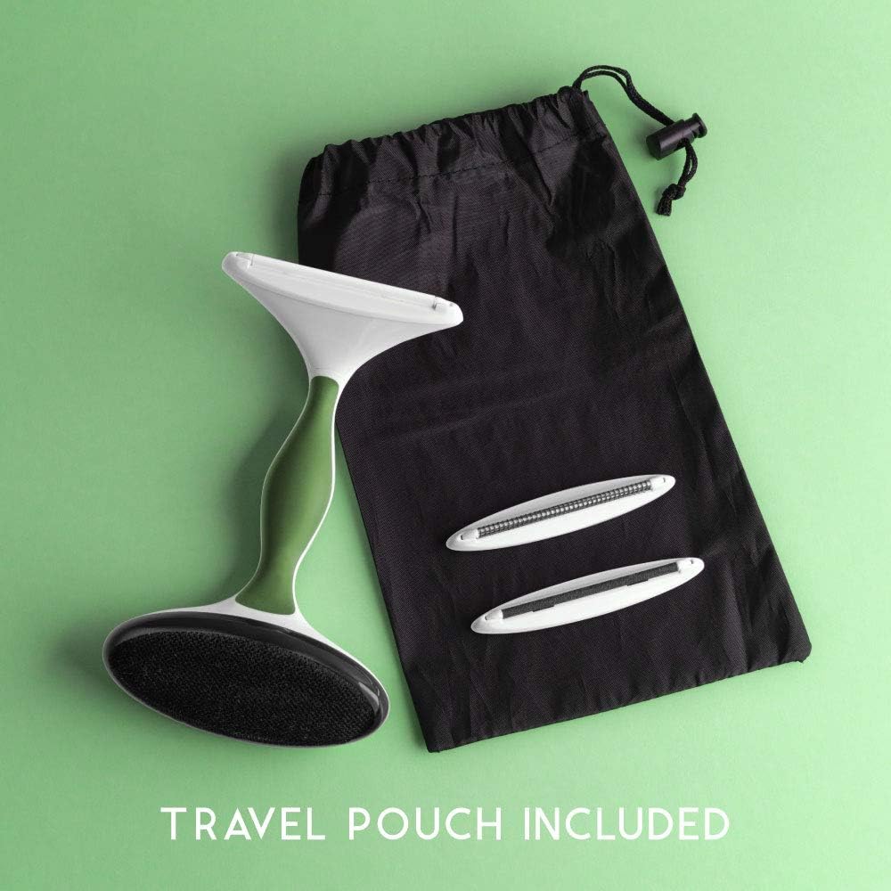 GLEENER Battery-Free Fabric Shaver & Lint Brush | Ultimate Fuzz Remover | Adjustable Depiller Lint Remover for Clothing & Furniture (Slate Blue)