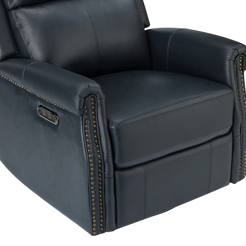 Kaietan Genuine Leather Power Rocking Recliner