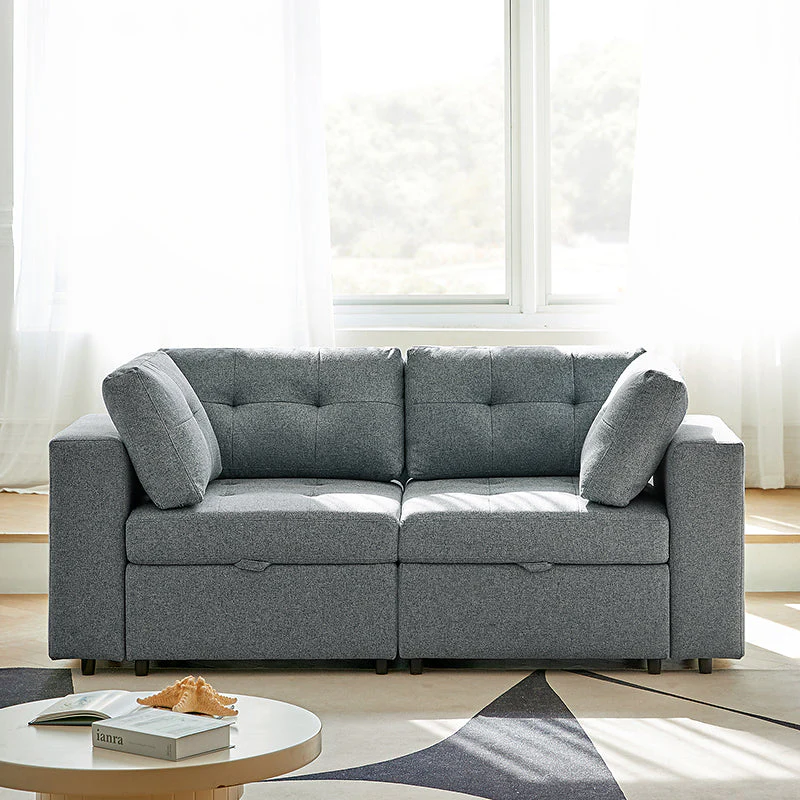 Raquel Sectional Loveseat Storage Wide Armrests Sofa