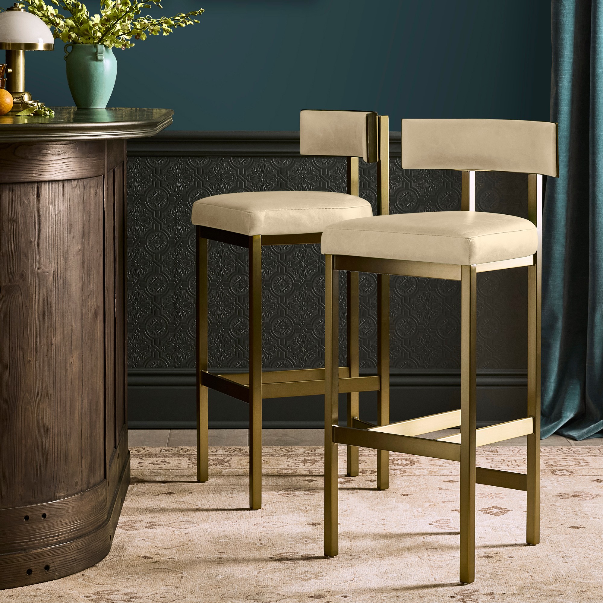Emma Upholstered Counter & Bar Stool