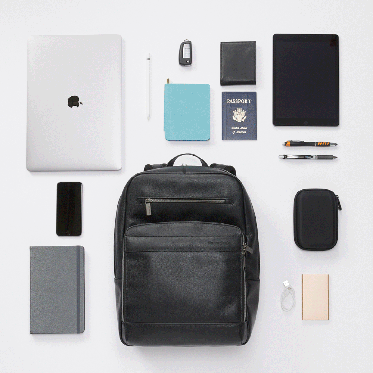 BUSINESS SLIM LEATHER BACKPACK