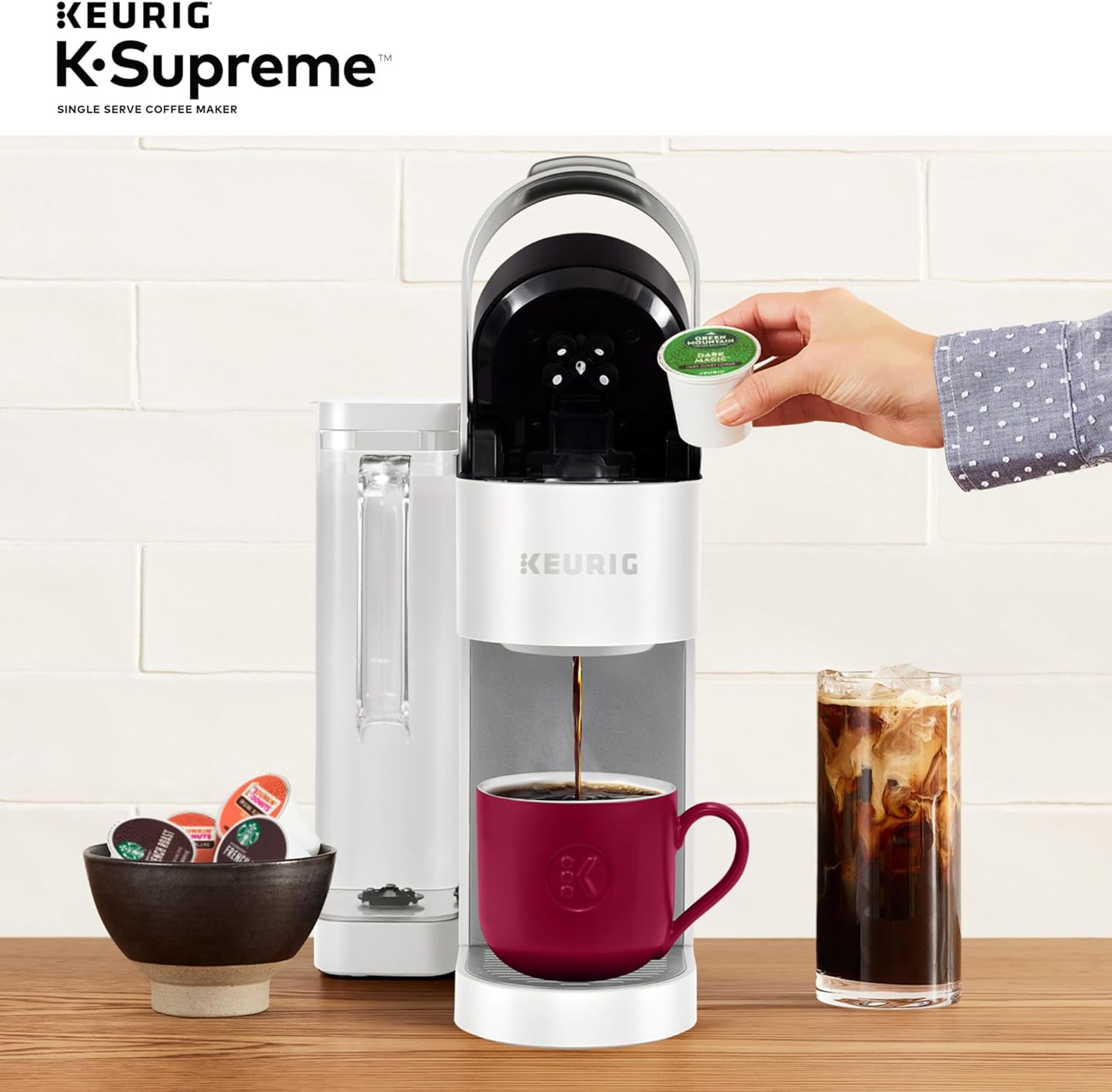 Keurig K-Supreme Single Serve K-Cup Pod Coffee Maker, MultiStream Technology, 4 Brew Sizes, 66oz Dual-Position Removable Reservoir, Black