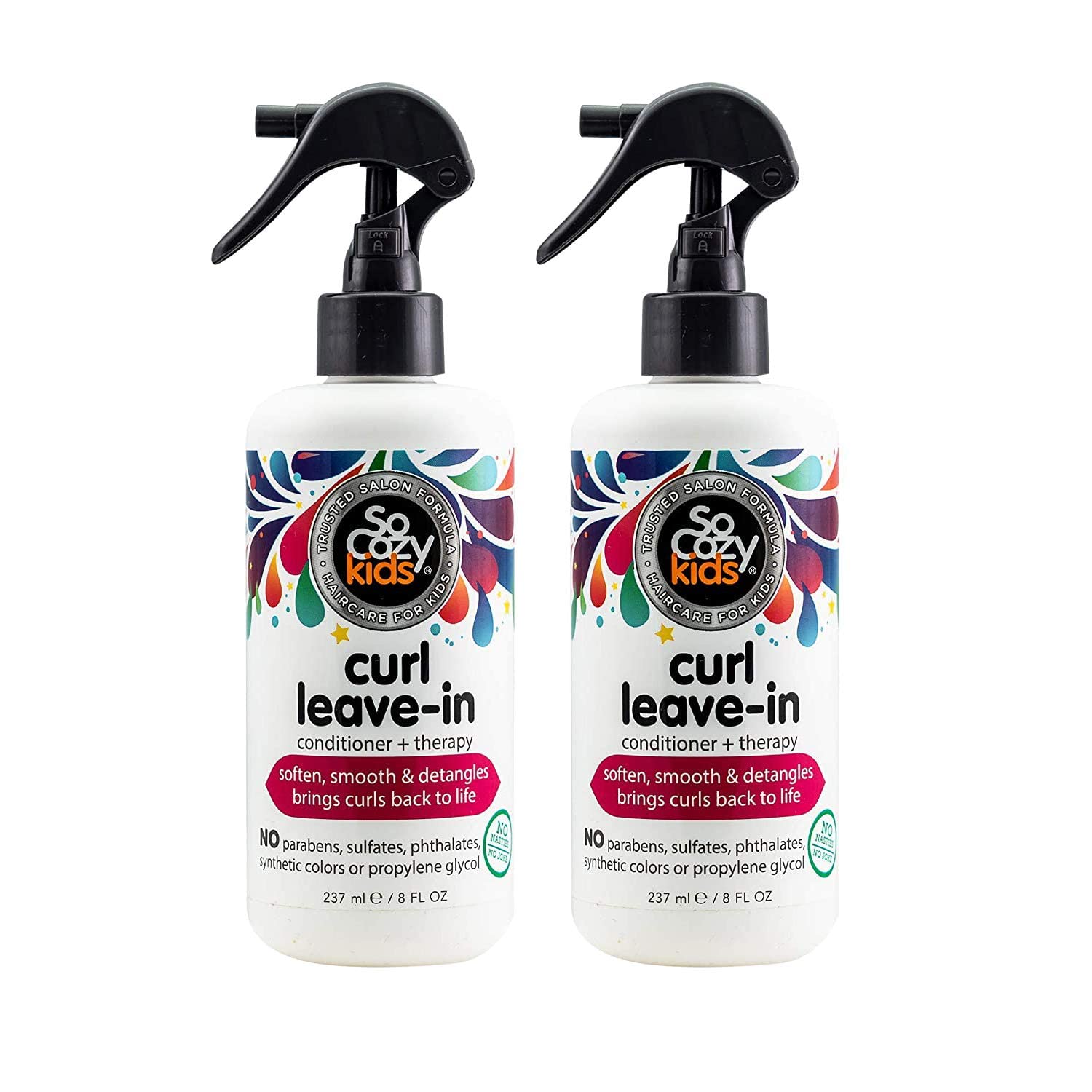 So Cozy Leave In Conditioner Spray (8 Fl Oz) Paraben-Free Detangler for Kids' Curly Hair, Deep Conditioner & Tangle-Free Curls, Gentle & Nourishing with Keratin, Vitamin B5, Olive Oil & Jojoba Oil