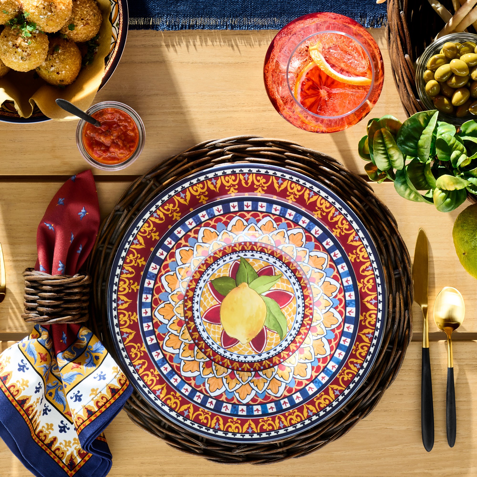 Sicily Red Outdoor Melamine Dinnerware Collection