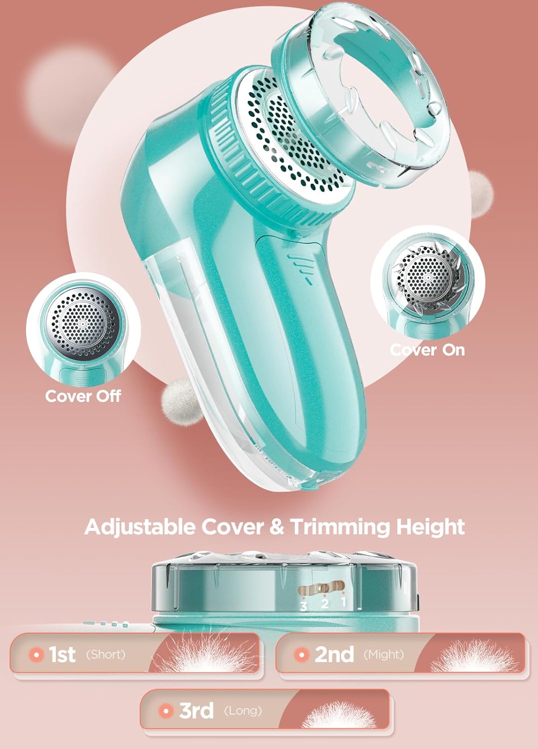 Bymore Fabric Shaver, Lint Remover, Lint Shaver Defuzzer Sweater Shaver for Clothes and Furniture AC Adapter or Battery Operated Pill Fuzz Remover