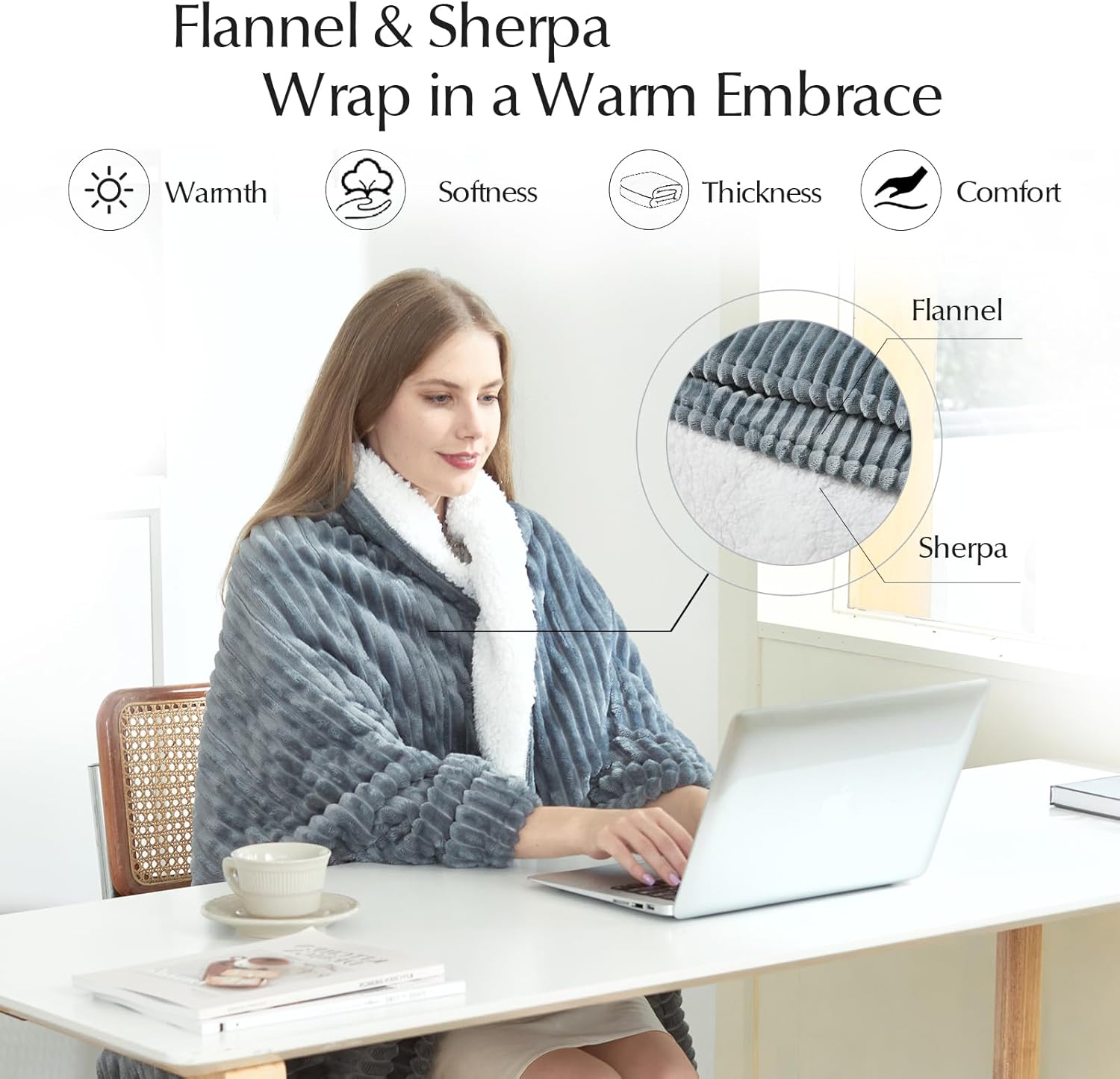 Heated Blanket Throw Size, Soft and Cozy Electric Heating Blanket for Bed, Automatic Safety System 6 Heating Levels & 4 Hours Auto-Off, 50