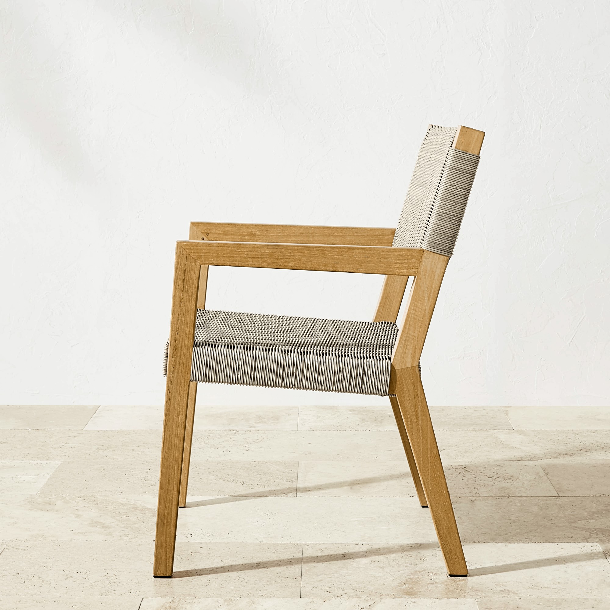 Larnaca Outdoor Natural Teak x All-Weather Weave Dining Armchair