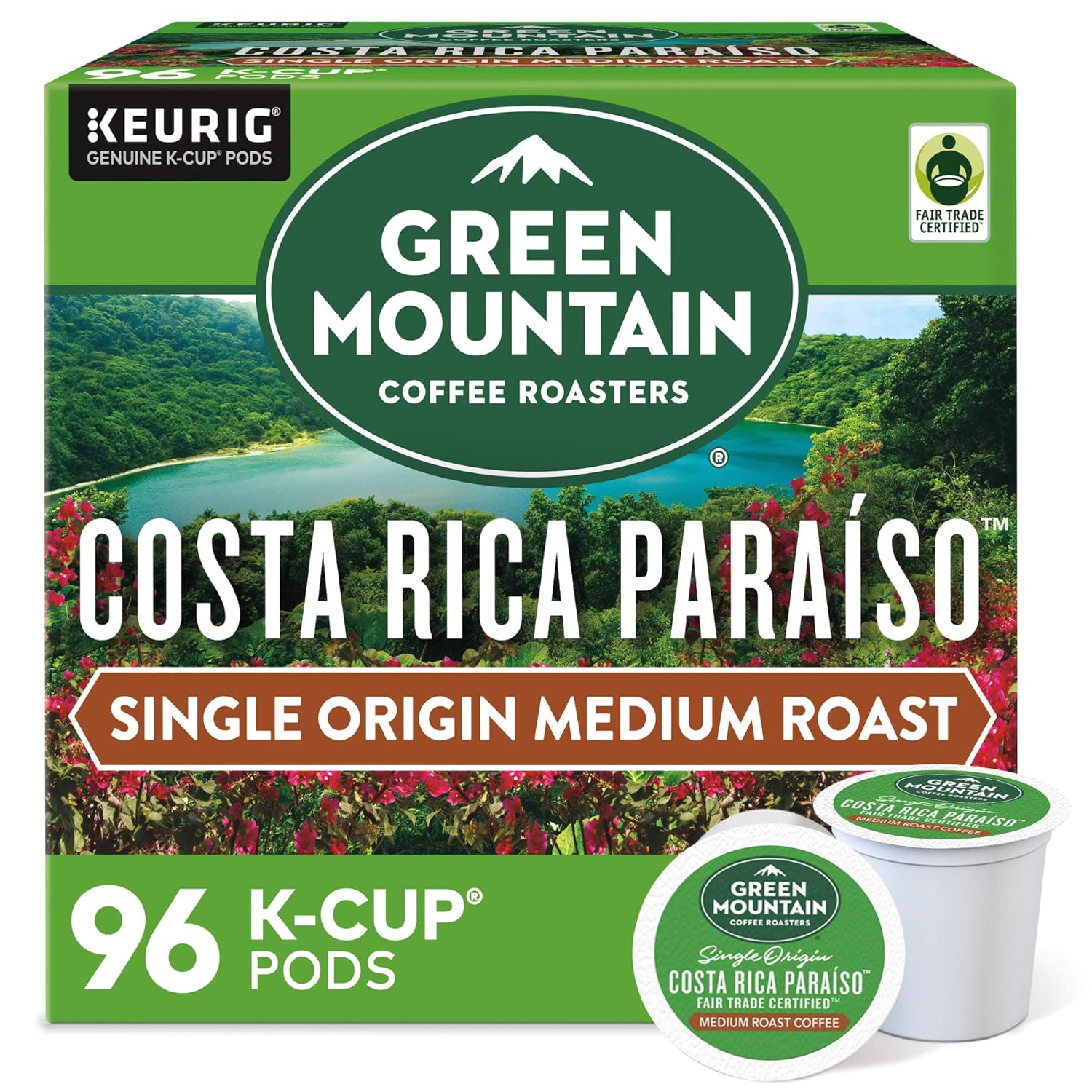Green Mountain Coffee Roasters Half Caff Keurig Single-Serve K-Cup pods, Medium Roast Coffee, 72 Count (6 Packs of 12)