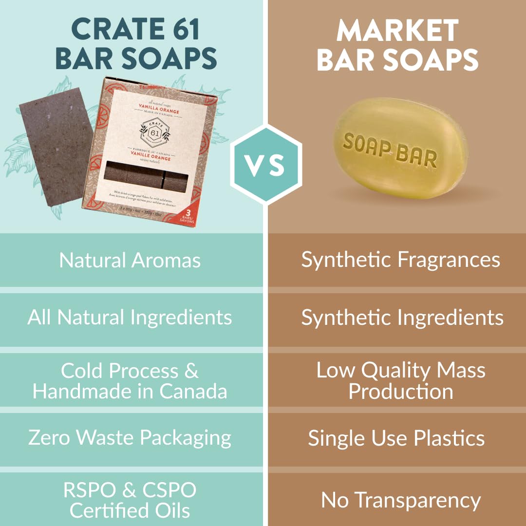 Handmade Vegan Natural Bar Soap Cold Pressed For Face And Body, With Premium Essential Oils, Eucalyptus & Peppermint For Men And Women 3 Pack (Lavender)