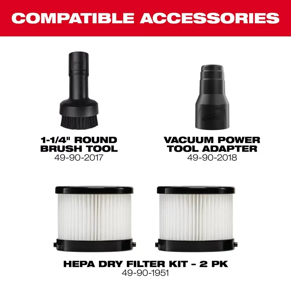 Milwaukee 0882-20 M18 18V Lithium-ion Cordless Compact Vacuum - Bare Tool