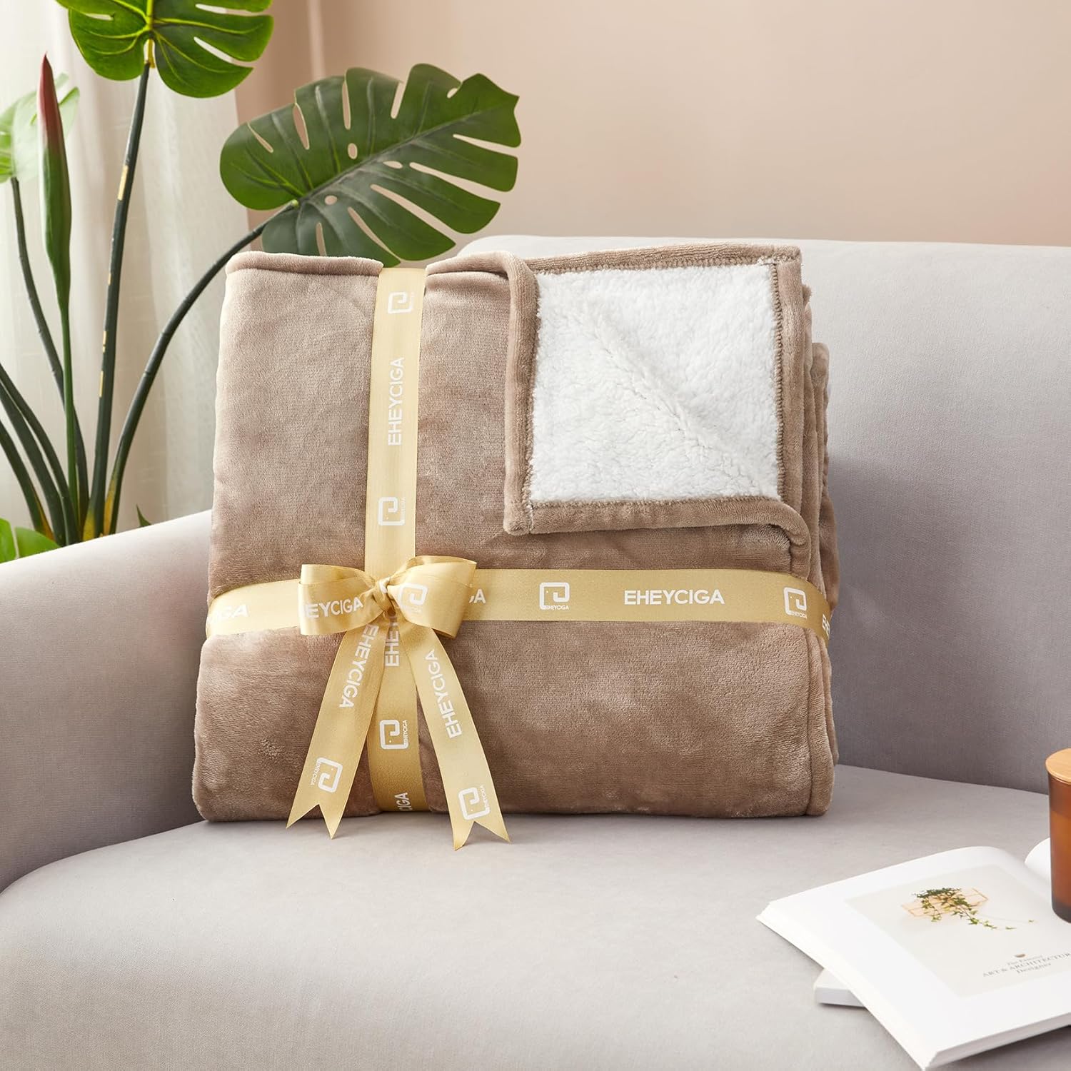 EHEYCIGA Heated Blanket Electric Blanket Throw - Heating Blanket with 9 Heating Levels & 10 Hours Auto Off, Soft Cozy Sherpa Washable Blanket with Fast Heating, 50 x 60 Inches