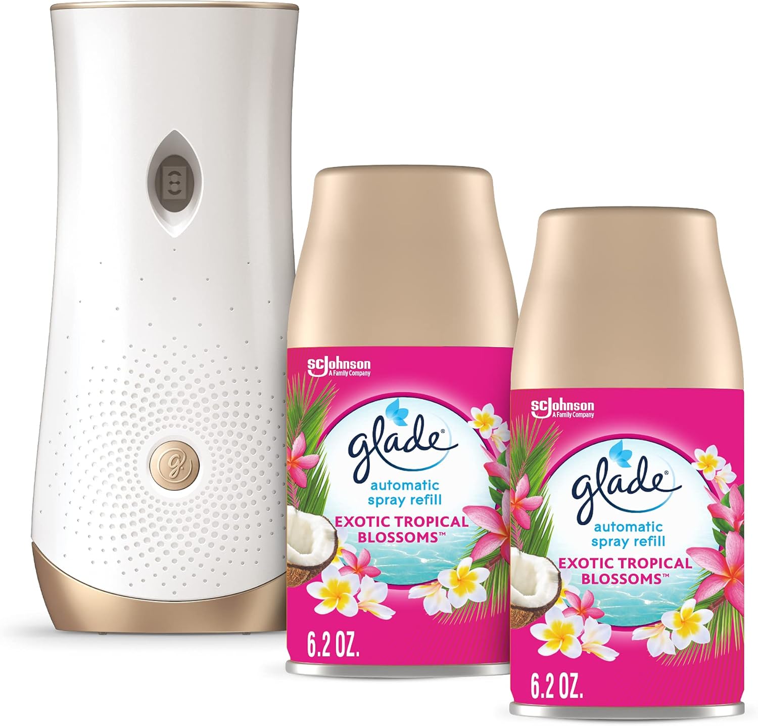 Glade Automatic Spray Refill and Holder Kit, Air Freshener for Home and Bathroom, Clean Linen, 6.2 Oz, 2 Count