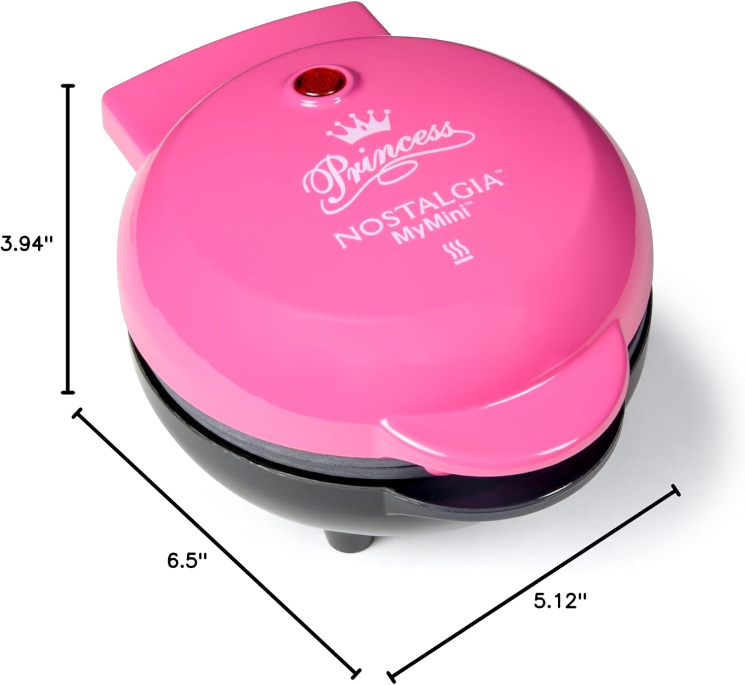 Nostalgia MyMini Cars and Trucks Shape Electric Waffle Maker, 5-Inch Non-Stick Griddle for Waffles, Hash Browns, Eggs, and More, Yellow