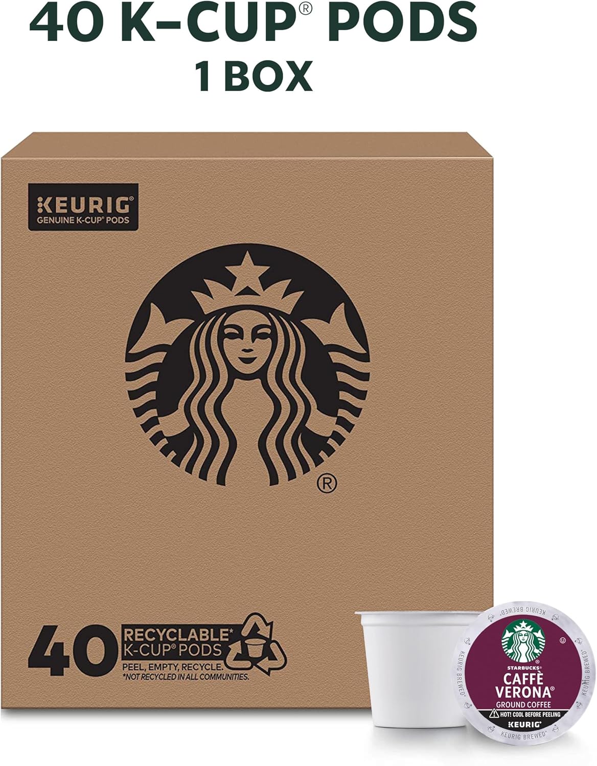 Starbucks K-Cup Coffee Pods, Dark Roast Coffee, French Roast for Keurig Brewers, 100% Arabica, 4 boxes (96 pods total)