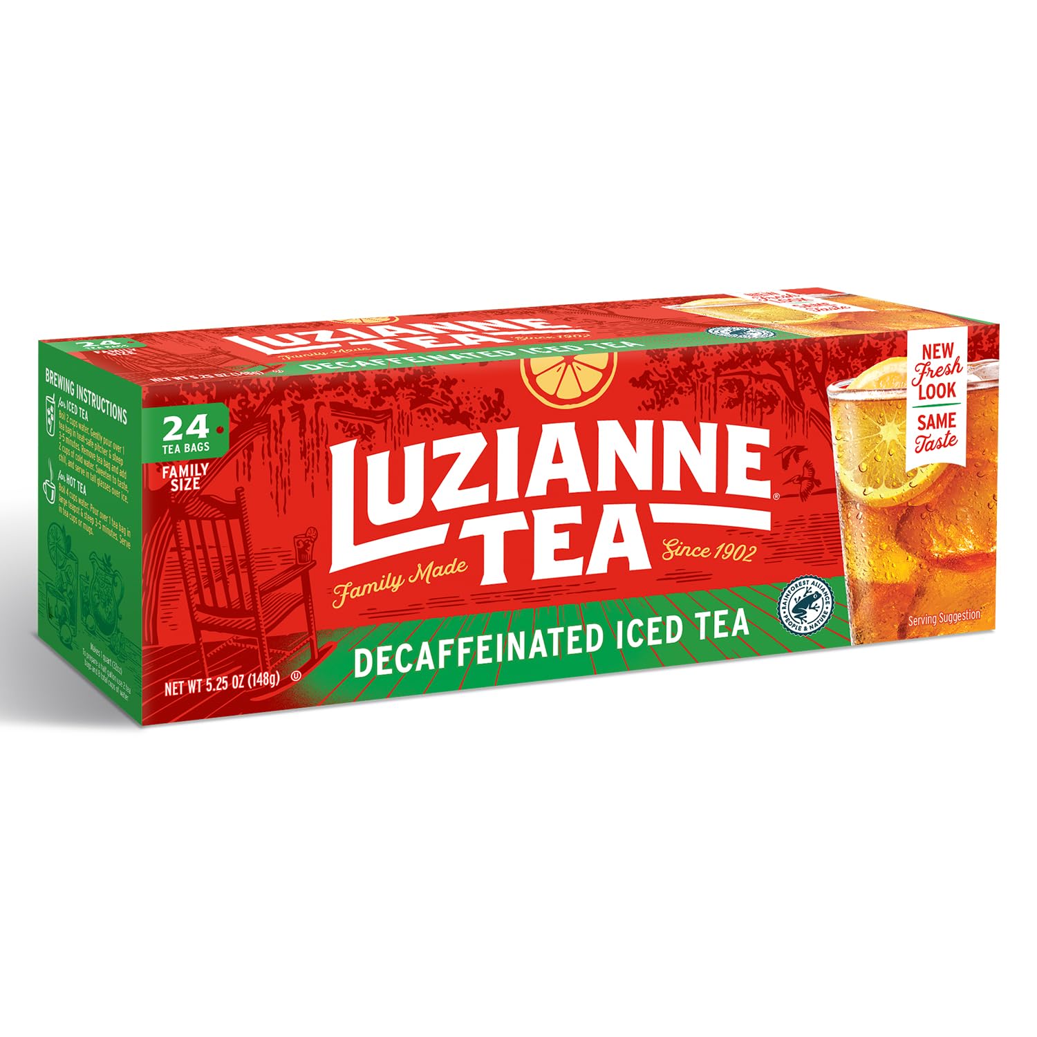 Luzianne Unsweetened Iced Tea Bags, Gallon Size, 24ct Box (Pack of 1)