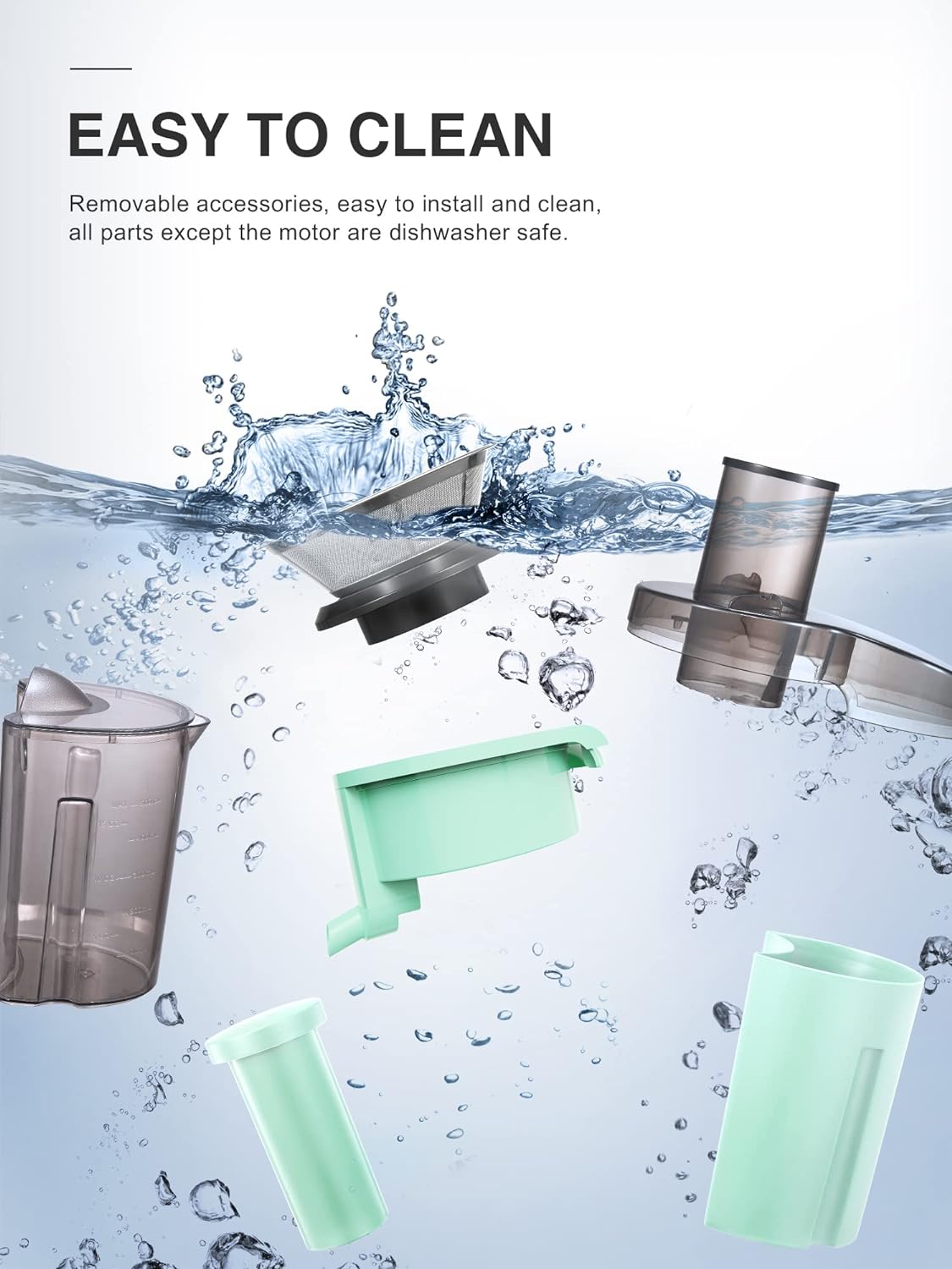 Qcen Juicer Machine, 800W Centrifugal Juicer Extractor with Wide Mouth 3” Feed Chute for Fruit Vegetable, Easy to Clean, Stainless Steel, BPA-free (Black)