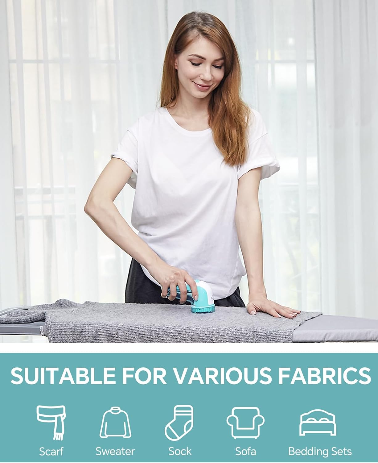 BEAUTURAL Fabric Shaver and Lint Remover, Sweater Defuzzer with 2-Speeds, 2 Replaceable Stainless Steel Blades, Battery Operated, Remove Clothes Fuzz, Lint Balls, Pills, Bobbles