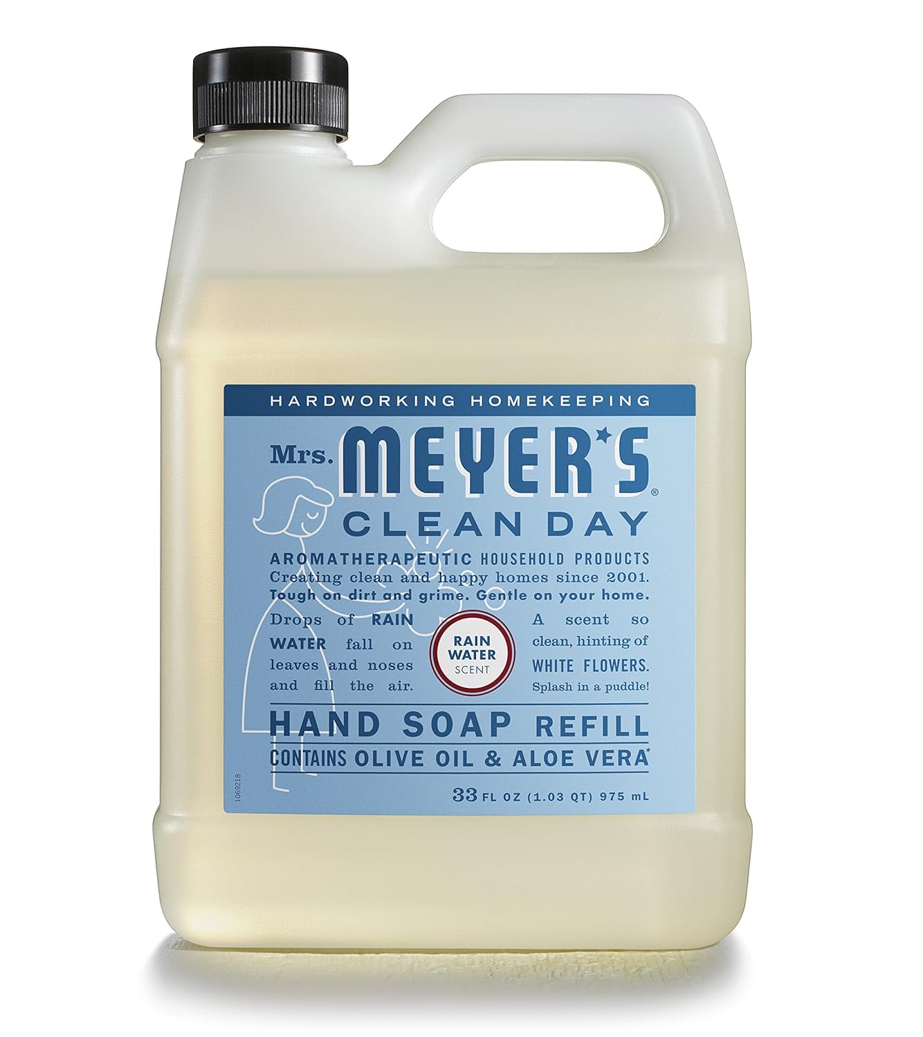 MRS. MEYER'S CLEAN DAY Liquid Hand Soap Refill, Cruelty Free and Biodegradable Formula, Lemon Verbena Scent, 33 oz