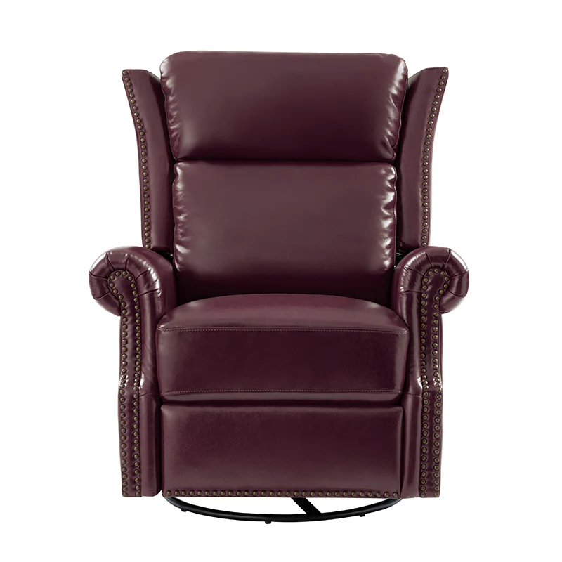 Martina Genuine Leather Manual Swivel Glider Recliner