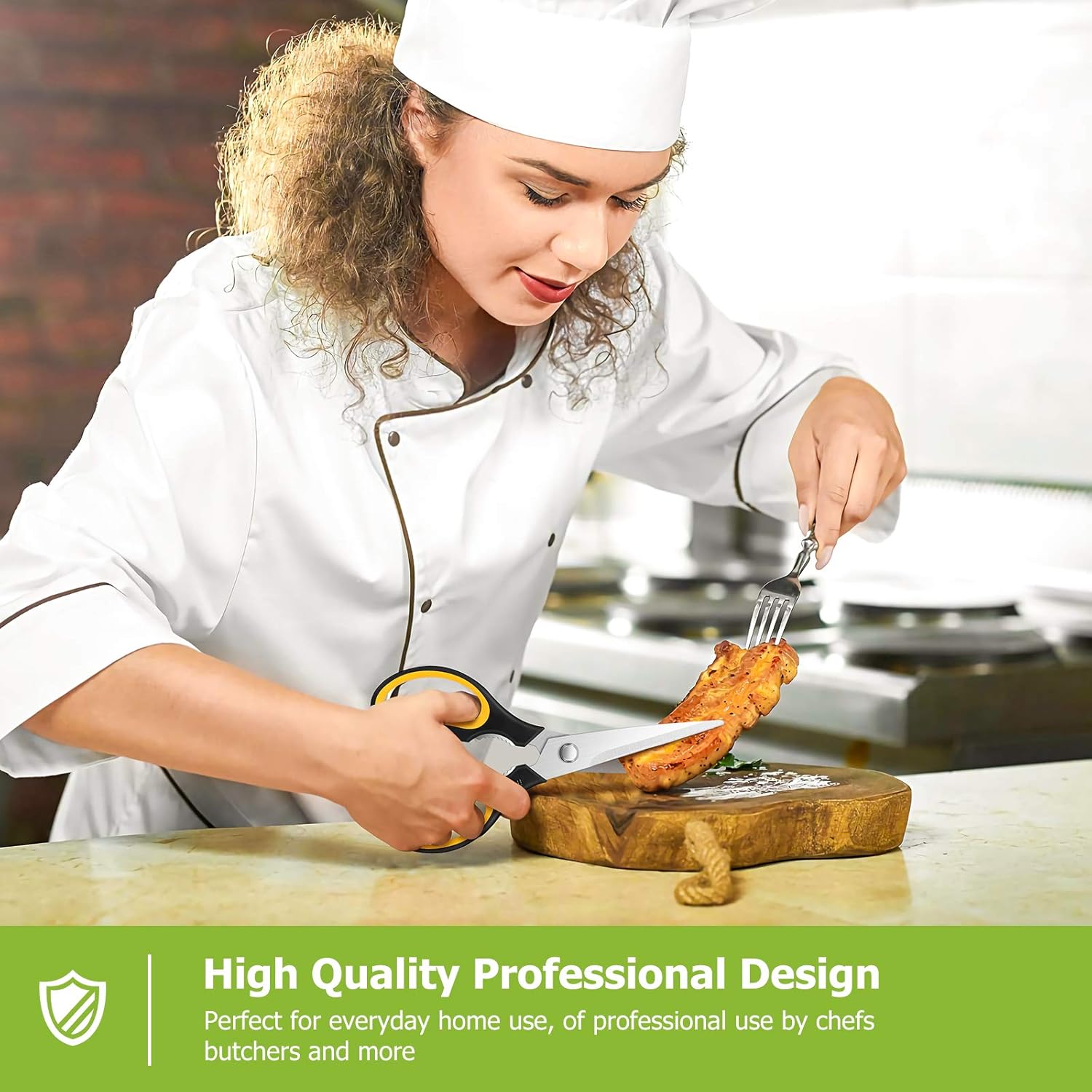 iBayam Kitchen Scissors All Purpose Heavy Duty Meat Poultry Shears, Dishwasher Safe Food Cooking Scissors Stainless Steel Utility Scissors, 2-Pack (Black Red, Black Gray)