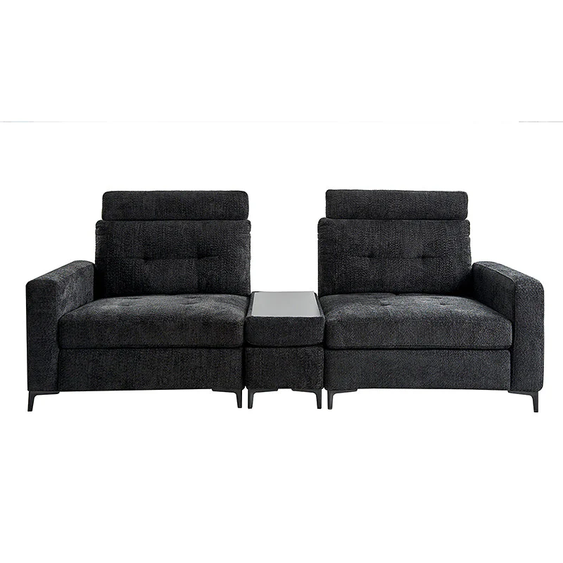 Constantin Modern Storage Button-Tufted Sectional Sofa with Adjustable Backrest