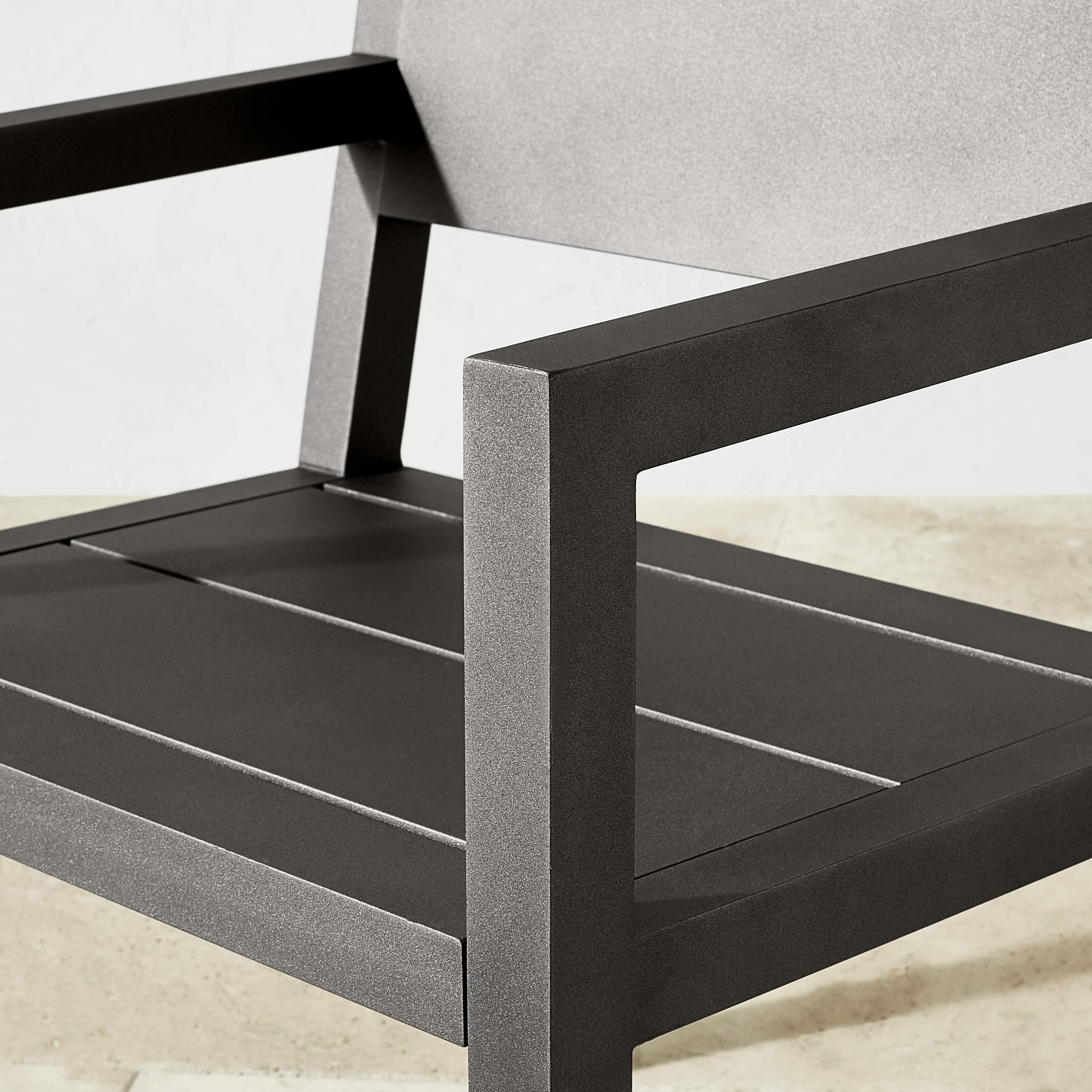 Larnaca Slate Grey Metal Dining Table & Dining Chairs (94