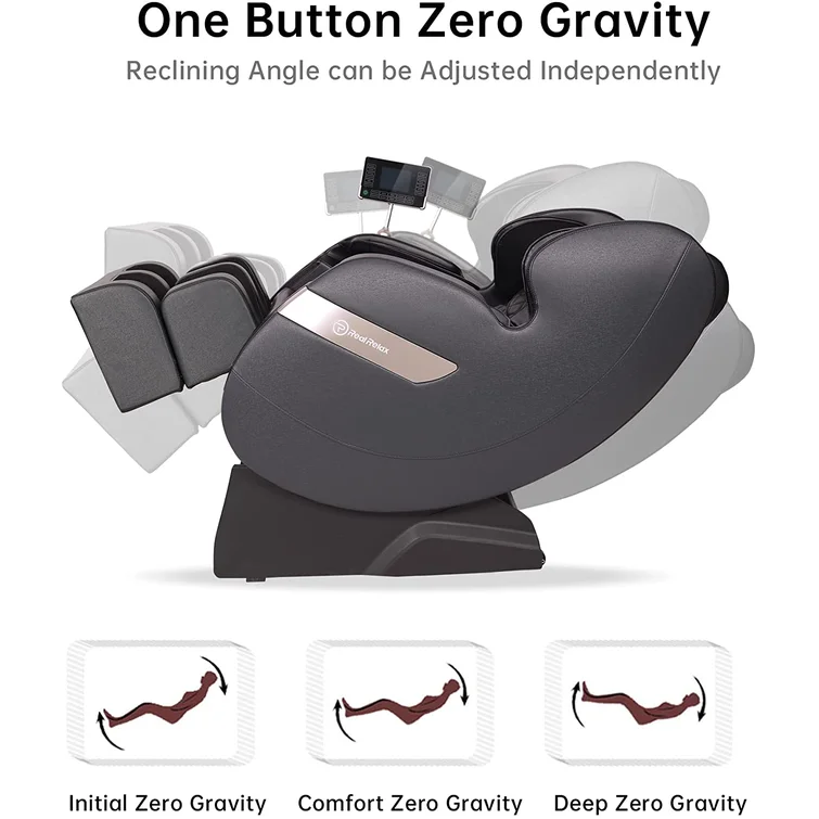 💥Clearance Sale🔥Faux Leather Heated Full Body Massage Chair with Dual-core S Track and APP Control