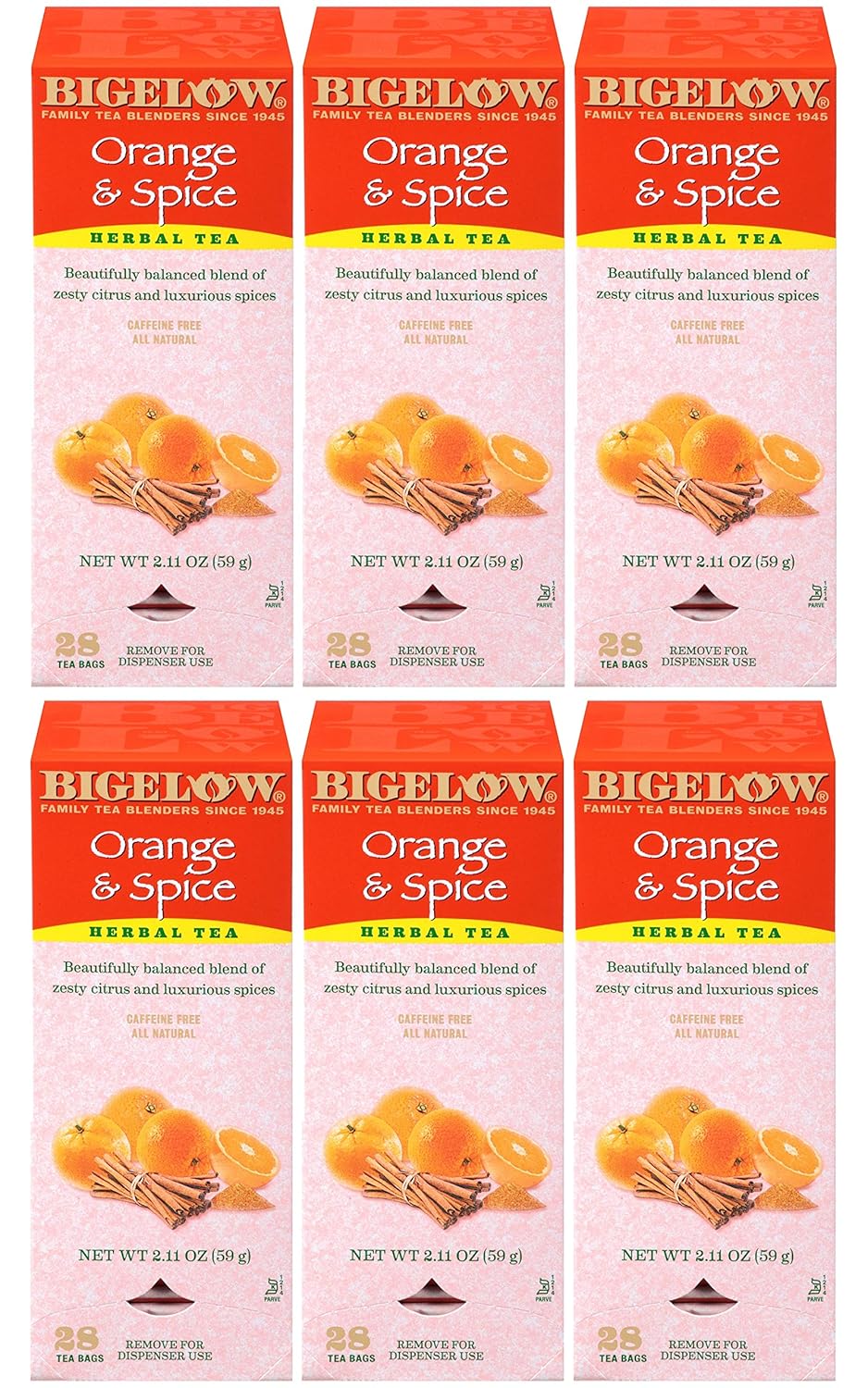 Bigelow Tea Lemon Ginger plus Probiotics Herbal Tea, Caffeine Free Tea with Lemon and Ginger, 18 Count Box (Pack of 6), 108 Total Tea Bags