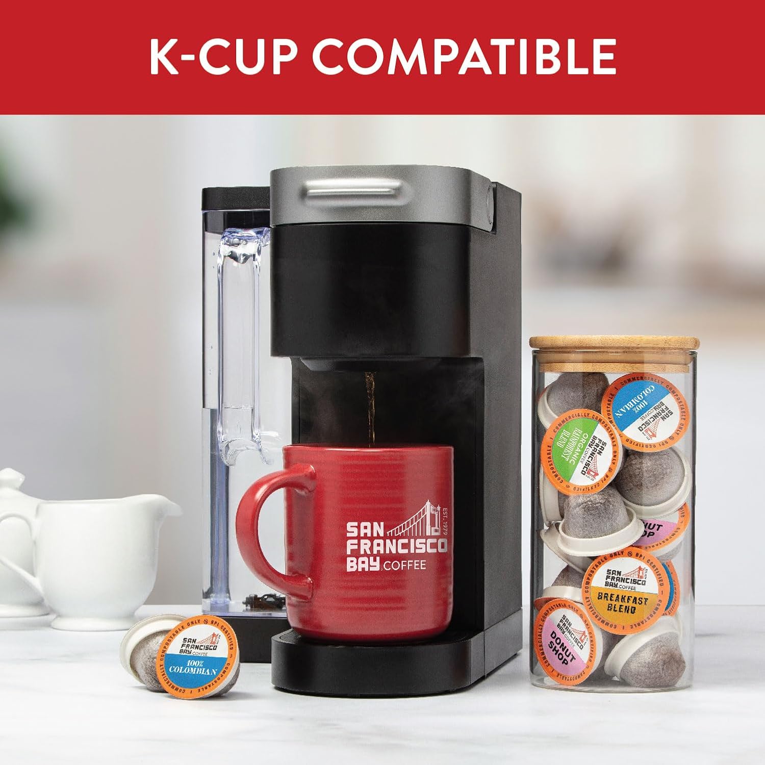 San Francisco Bay Compostable Coffee Pods - French Roast (80 Ct) K Cup Compatible including Keurig 2.0, Dark Roast