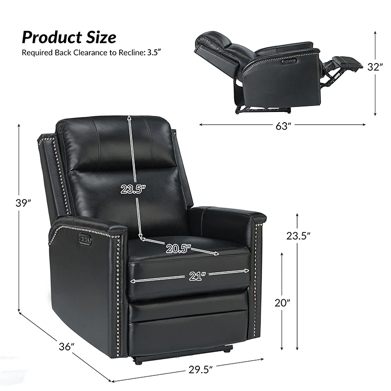 Ottfried Genuine Leather Power Recliner