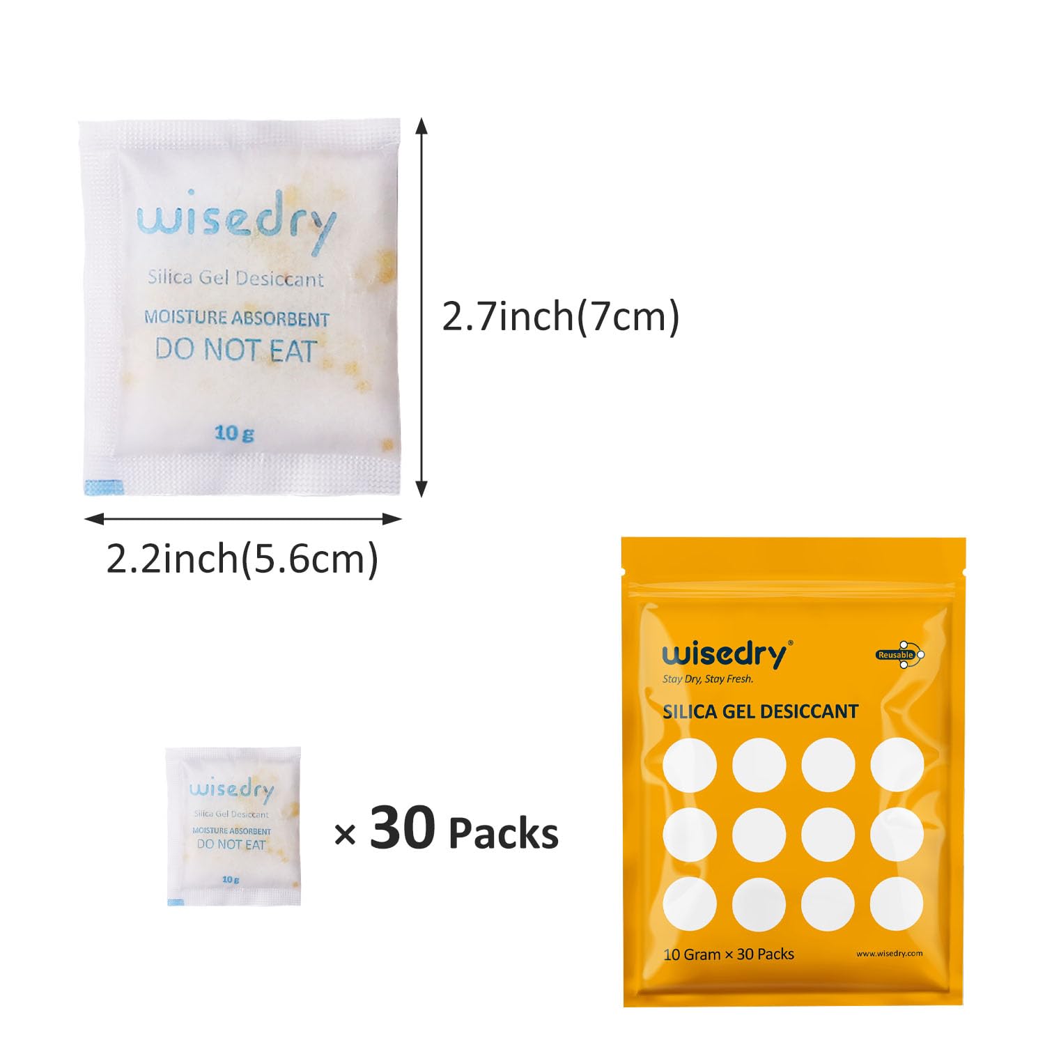 wisedry 2 x 500 Gram [2.2 lbs] Rechargeable Silica Gel Car Dehumidifier, Microwave Fast Reactivated Desiccant Packets Large for Gun Safe Closet Basement Garage Storage Moisture Absorbers Bag Reusable