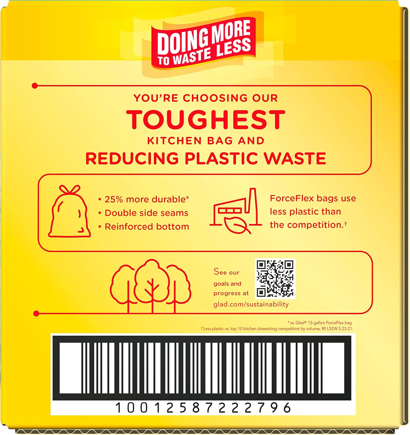 Glad ForceFlex MaxStrength with Clorox Trash Bags, 13 Gal, Lemon Fresh Bleach, 90 Ct, Pack May Vary