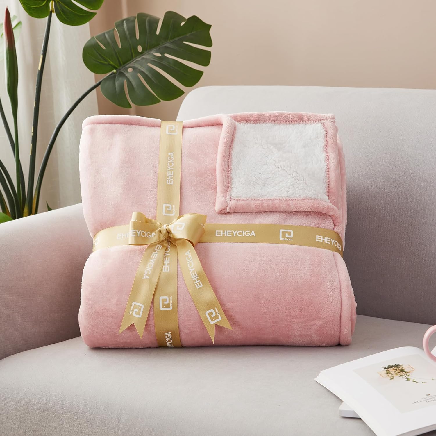 EHEYCIGA Heated Blanket Electric Blanket Throw - Heating Blanket with 9 Heating Levels & 10 Hours Auto Off, Soft Cozy Sherpa Washable Blanket with Fast Heating, 50 x 60 Inches