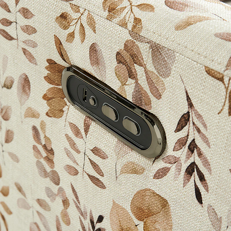 Alois Large Floral Swivel And Rocker Power Recliner With Adjustable Headrest