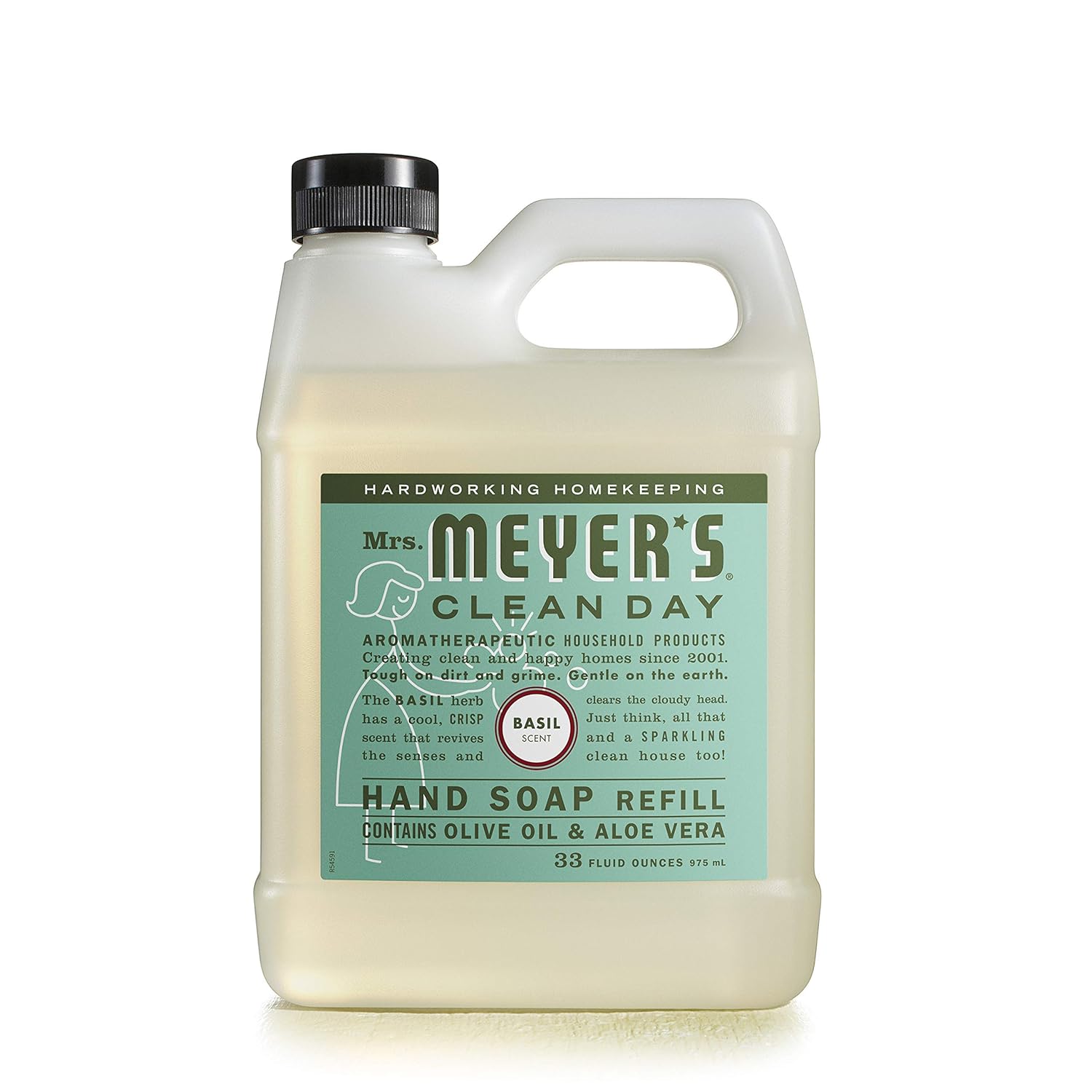 MRS. MEYER'S CLEAN DAY Liquid Hand Soap Refill, Cruelty Free and Biodegradable Formula, Lemon Verbena Scent, 33 oz