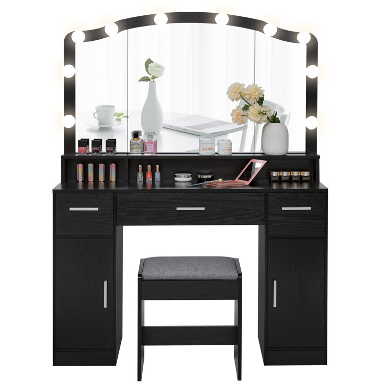 Areena Vanity Set with Stool and Mirror