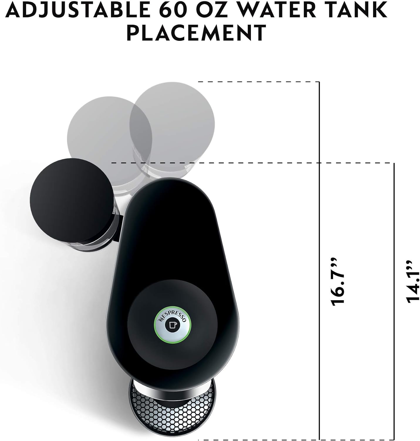 Nespresso Vertuo Plus Deluxe Coffee and Espresso Maker by De'Longhi, Titan with Aeroccino Milk Frother, 110 Volts