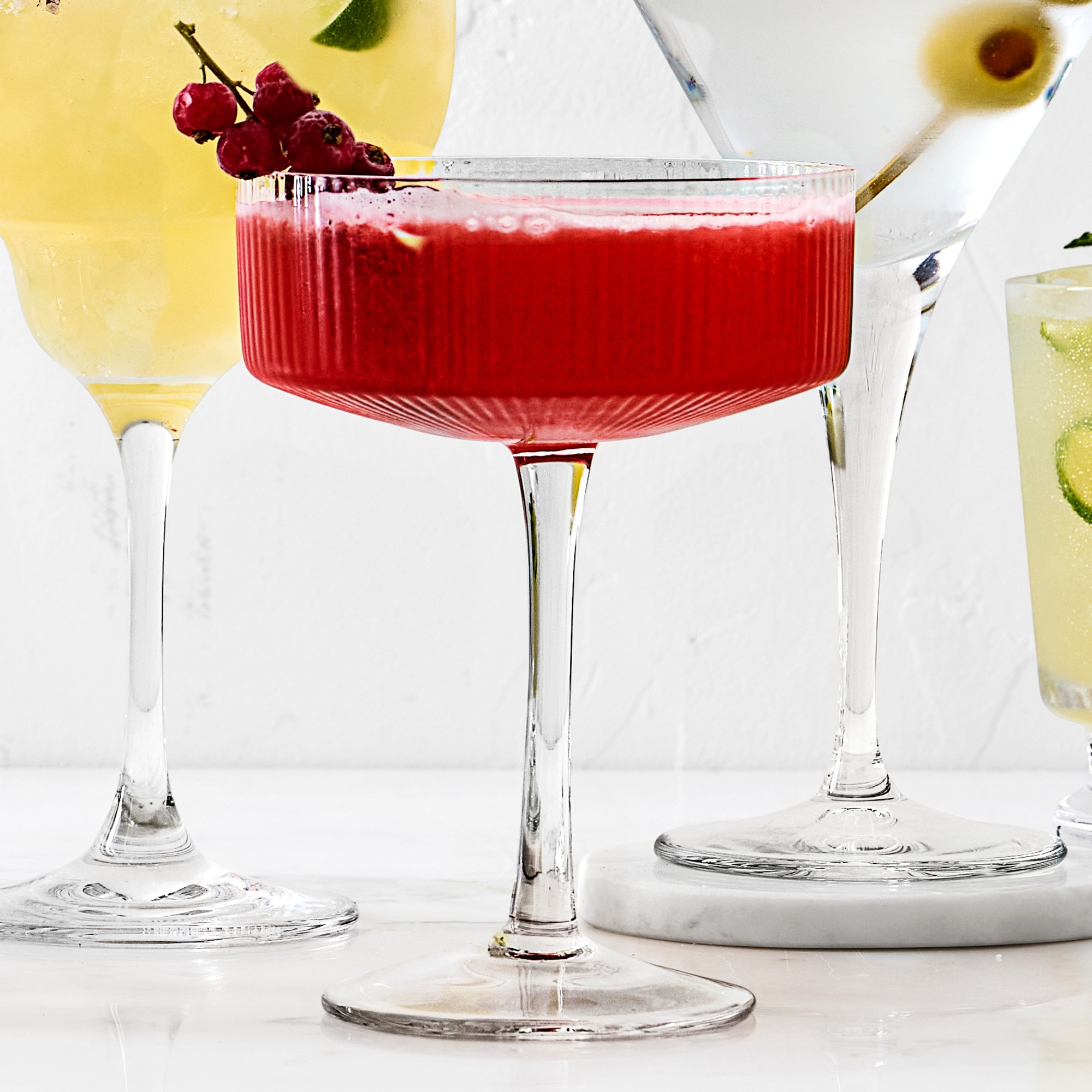 Modern Optic Coupe Glasses, Set of 4