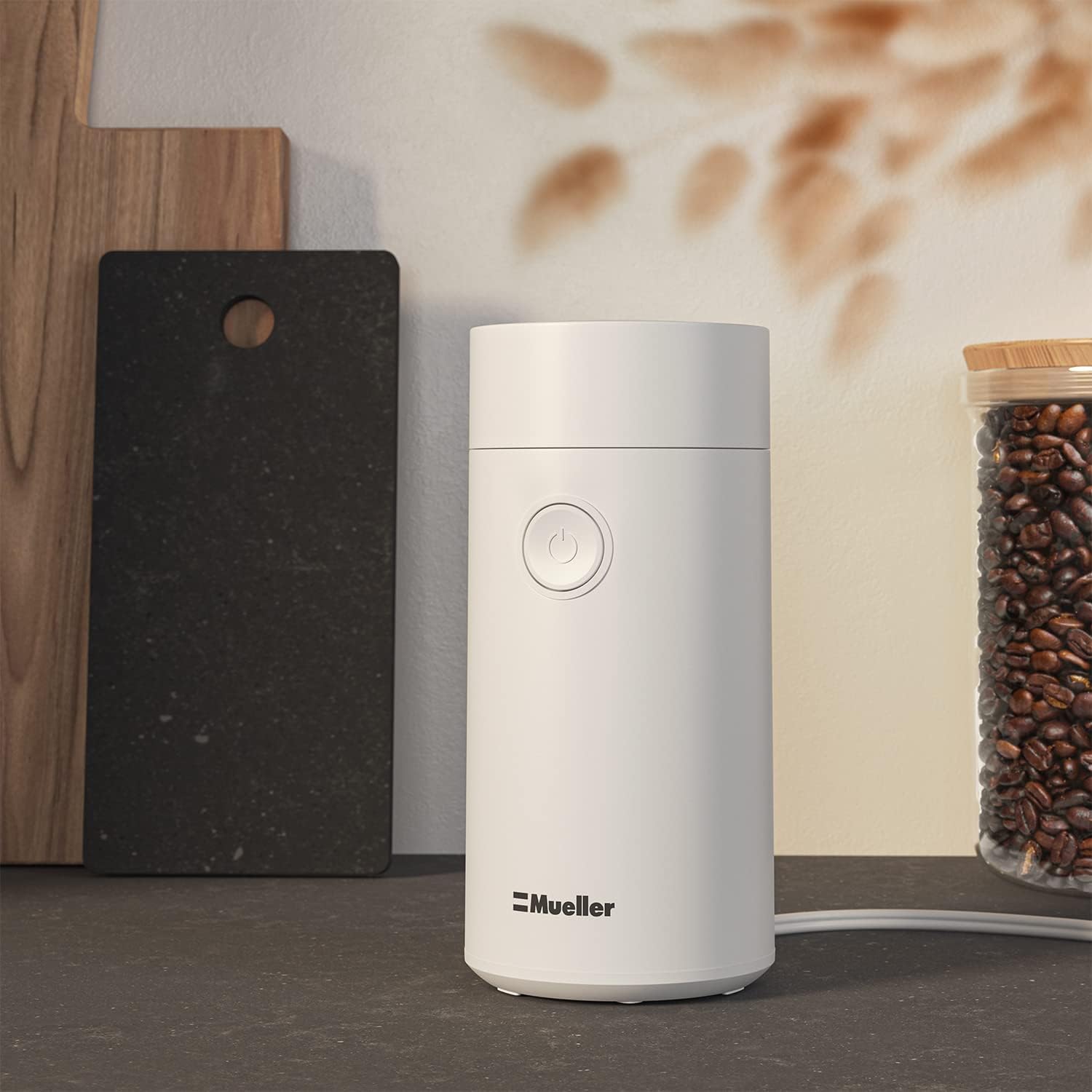 MuellerLiving HyperGrind Precision Electric Spice/Coffee Grinder Mill with Large Grinding Capacity and Powerful Motor also for Spices, Herbs, Nuts, Grains, Grey