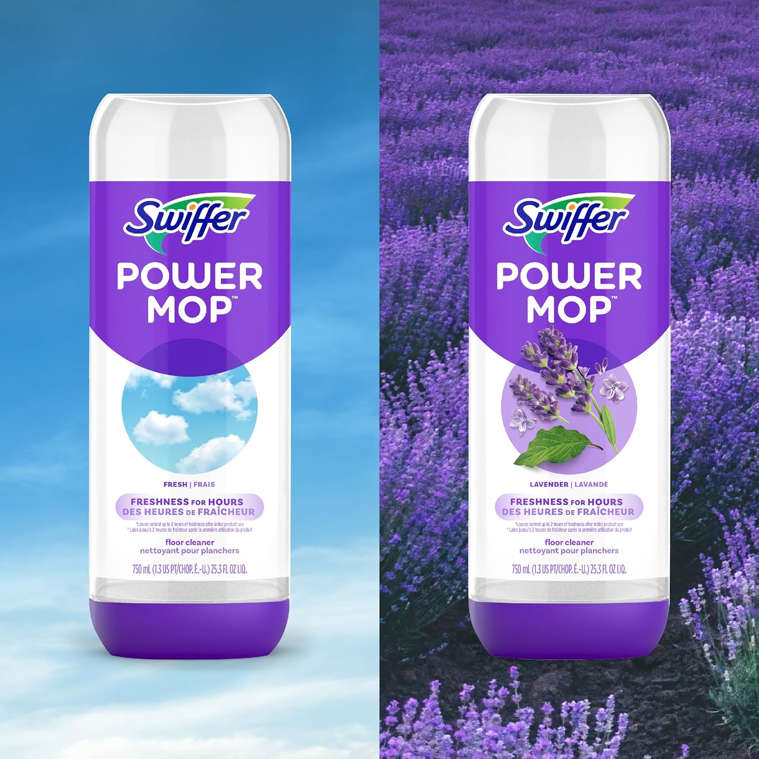 Swiffer PowerMop Floor Cleaning Solution with Fresh Scent, 25.3 fl oz, 2 Pack