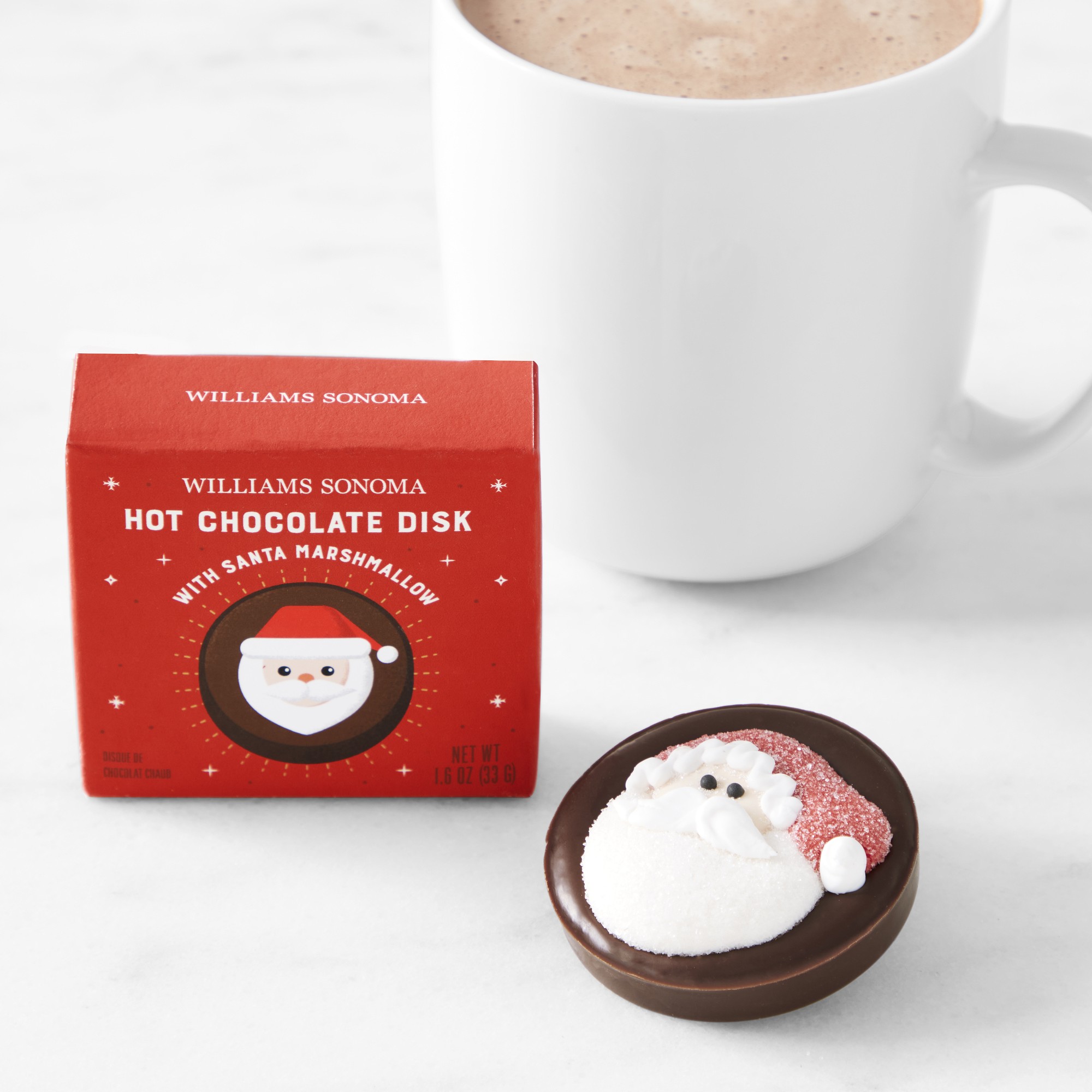 Williams Sonoma Hot Chocolate Disk with Santa Marshmallow