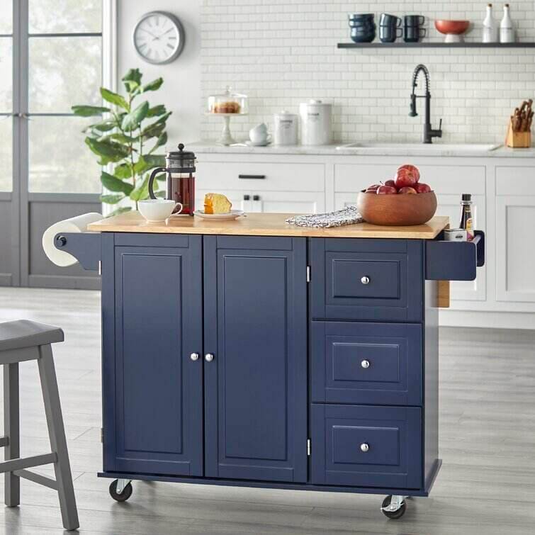 Wayfair® Hardy Solid Wood Kitchen Cart
