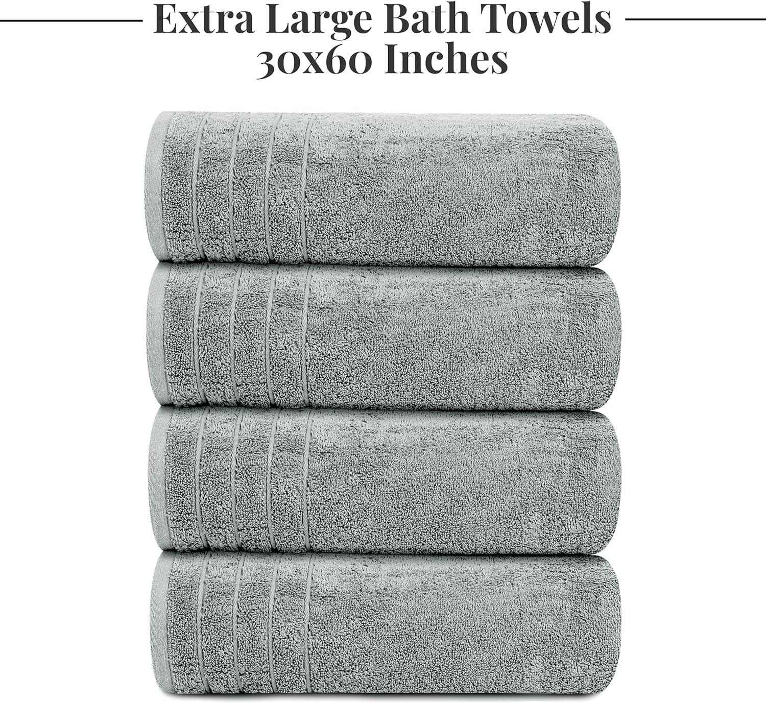 Tens Towels Extra Large Bath Towels 30 x 60 Inches, 100% Cotton, Larger & Lighter, Quicker to Dry, Lighter Weight, Super Soft and Absorbent, Perfect Bathroom Towels