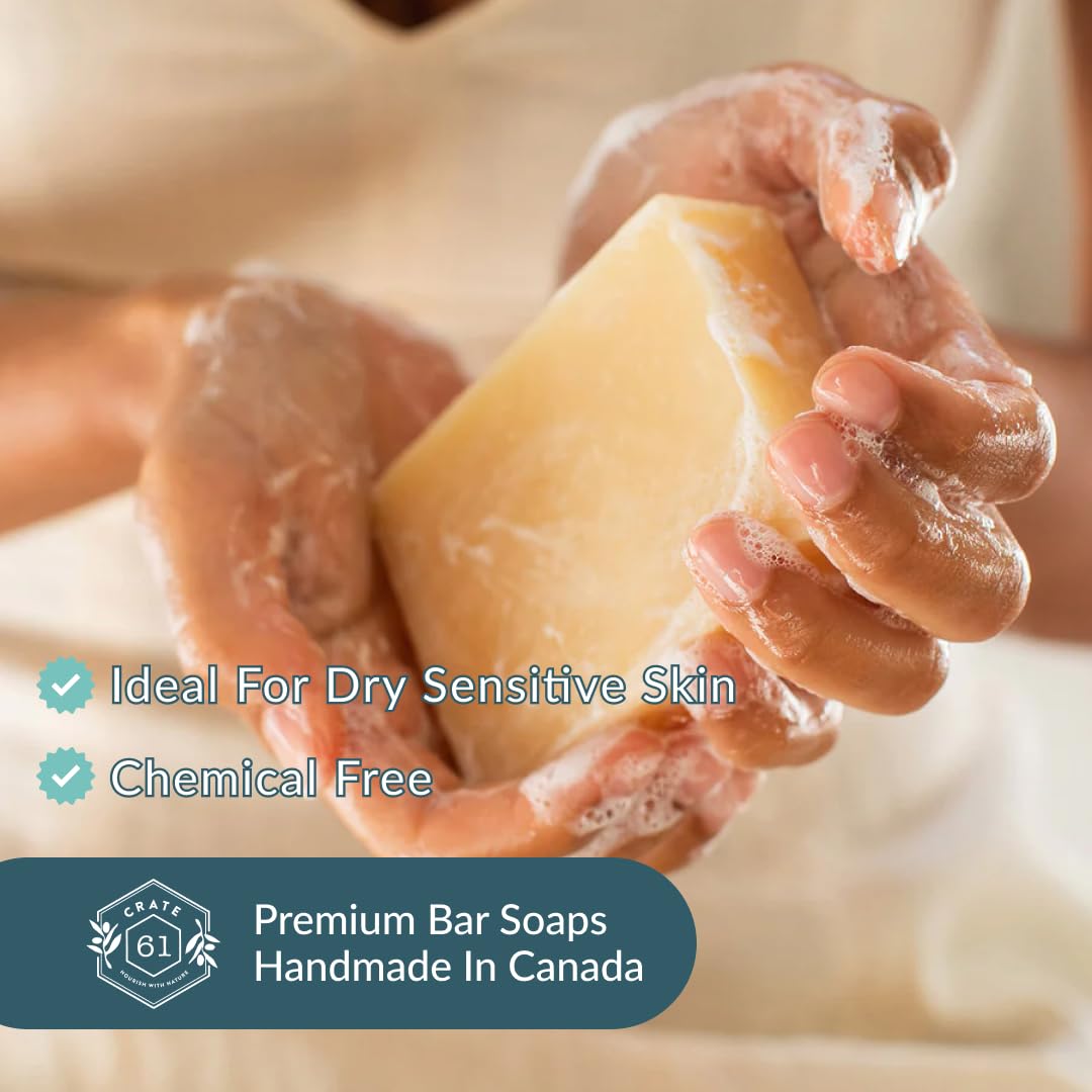 Handmade Vegan Natural Bar Soap Cold Pressed For Face And Body, With Premium Essential Oils, Eucalyptus & Peppermint For Men And Women 3 Pack (Lavender)