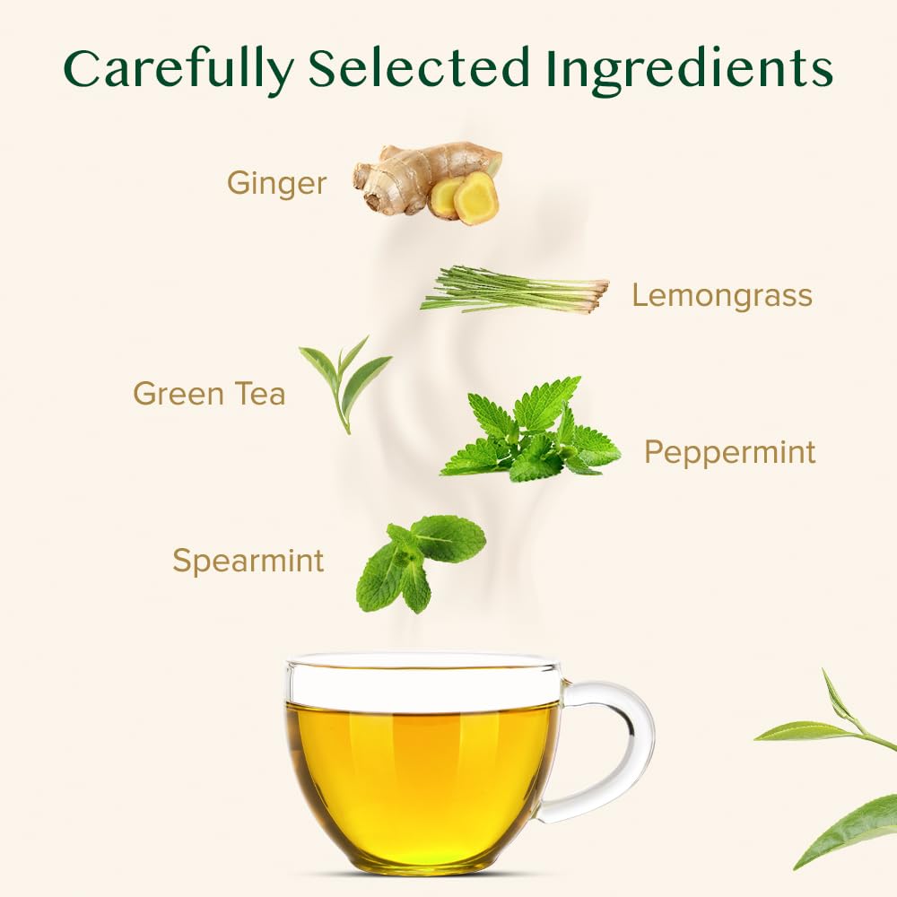 VAHDAM, Organic Turmeric Ginger Herbal Tea Bags (100 Pyramid Tea Bags) Caffeine Free, Non GMO, Gluten Free | 100% Pure Herbal Blend - Savory & Spicy | Plant-Based Tea Bags | Resealable Ziplock Pouch