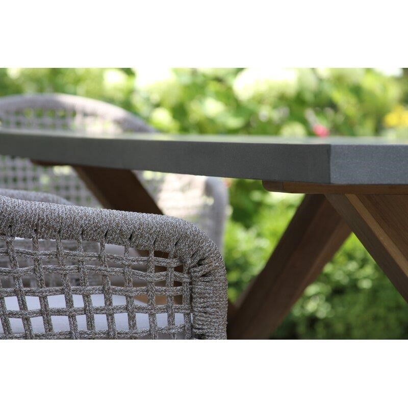 Hayden Rectangular 6 - Person 37.5'' Long Teak Dining Set with Cushions